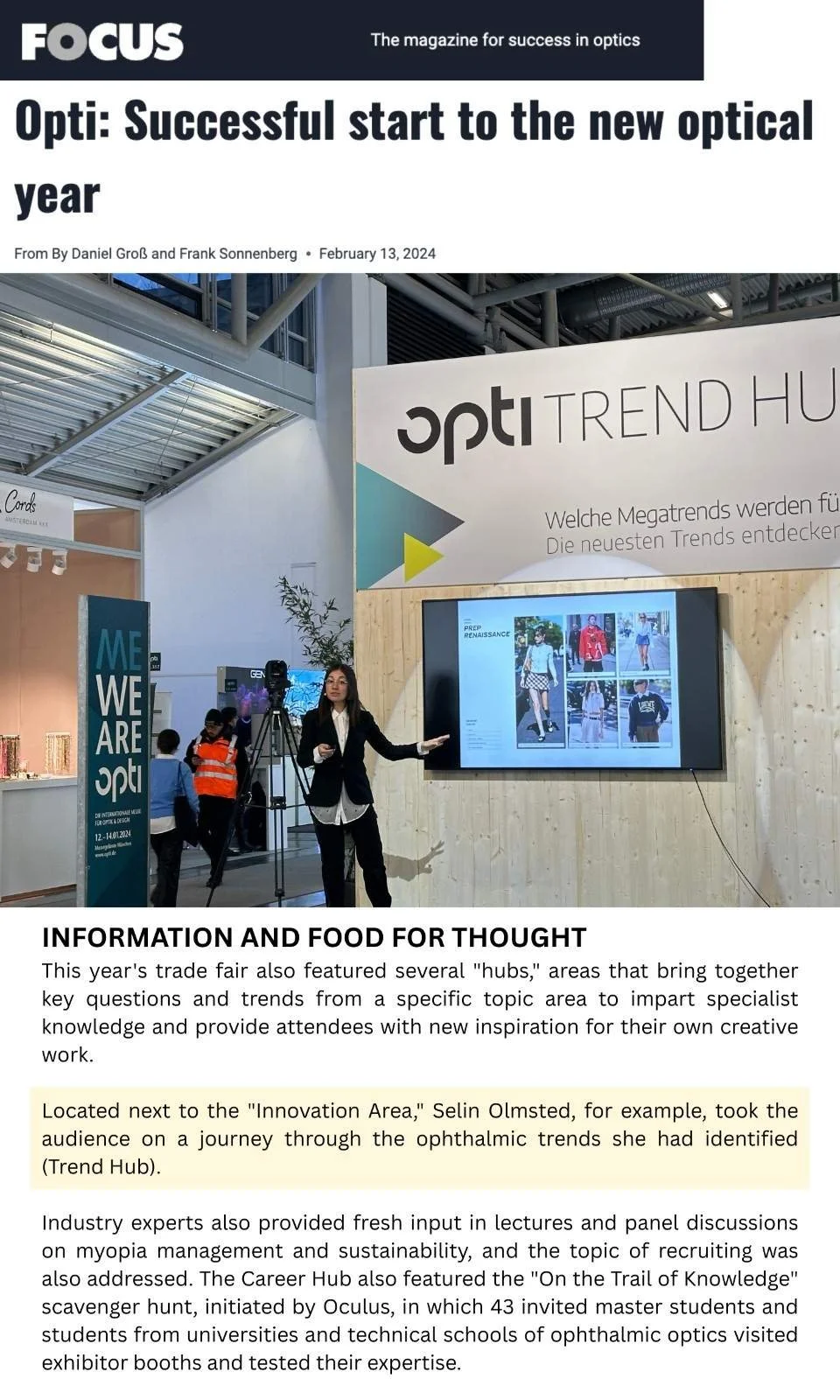 The Opti 2025: Successful start to the new optical year