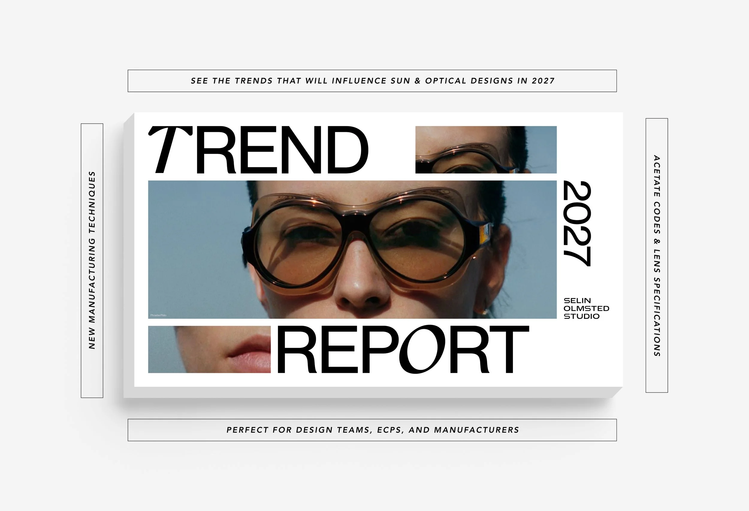 Cover of the 2027 Eyewear Trend Report highlighting key eyewear and sunglasses trends.