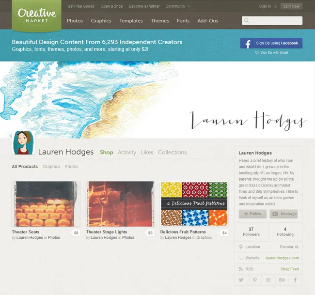 Opened a Shop on Creative Market!