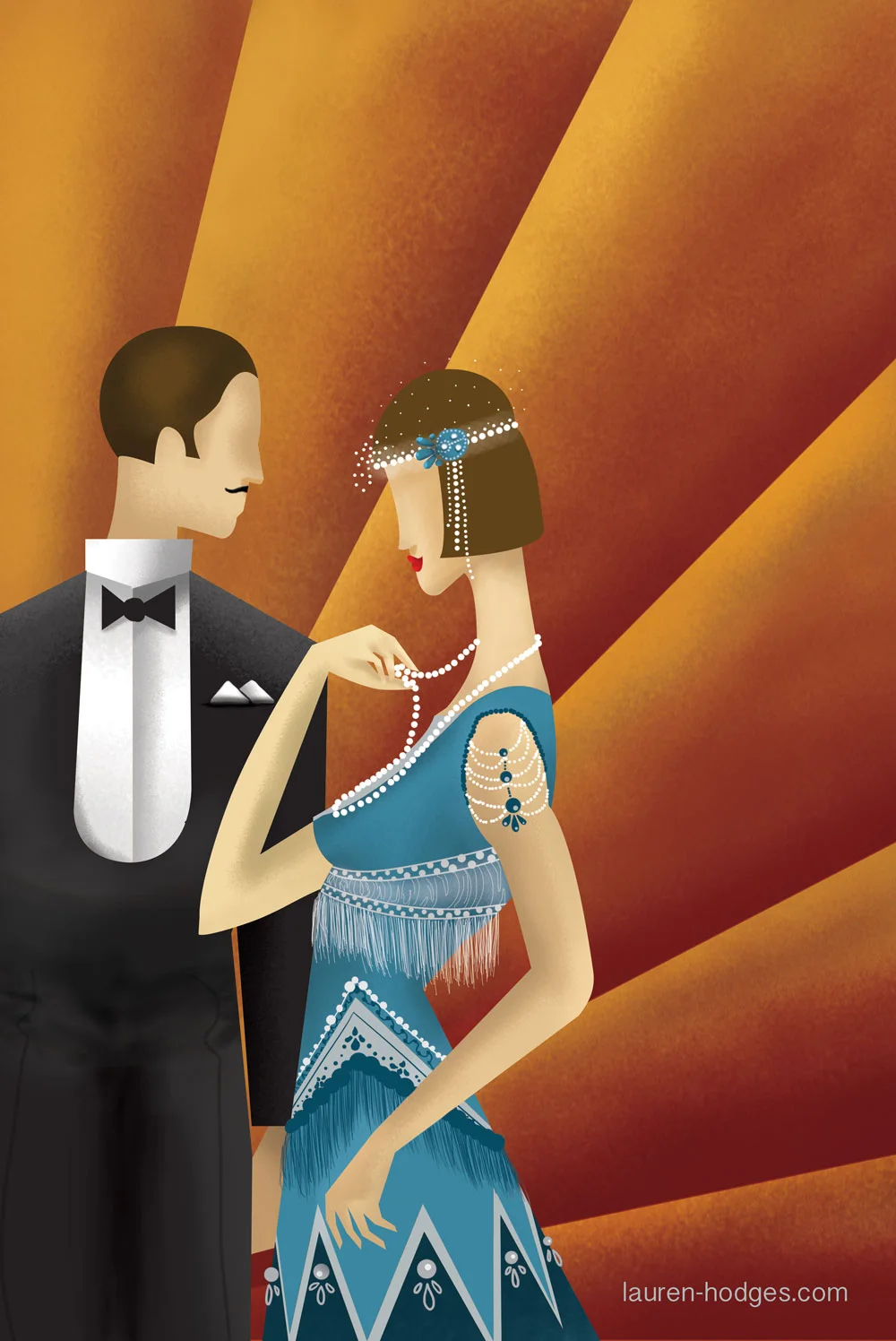 Old Hollywood Dining with Friends Donation Illustration