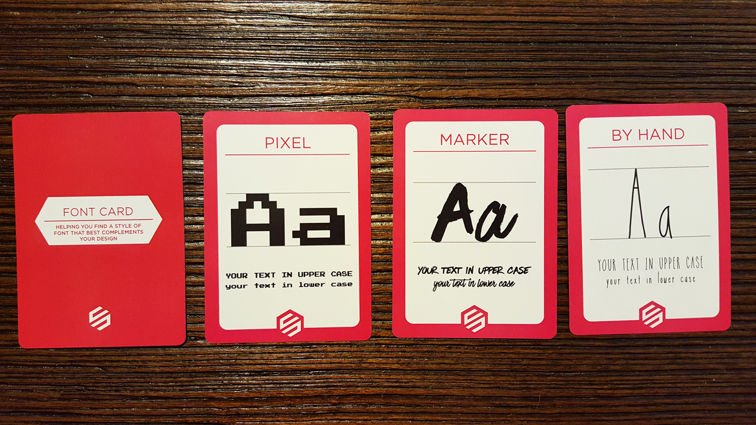 There are 10 font cards. Each card shows an example of a font style in uppercase and lowercase depictions.