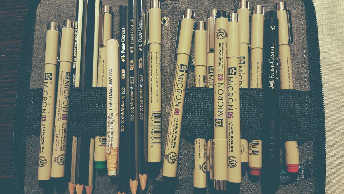 My arsenal of drawing supplies