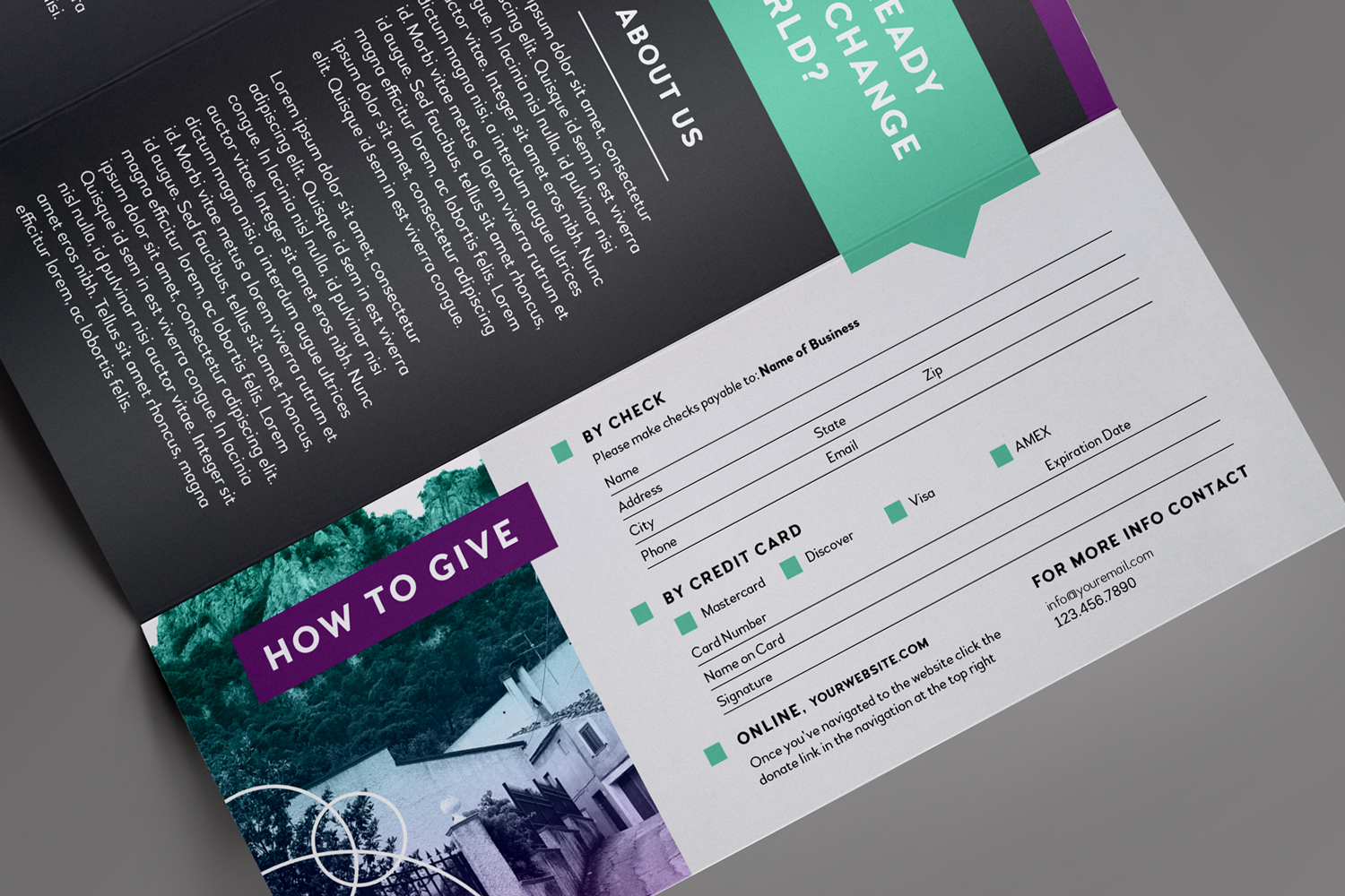 tri-fold brochure with form perfect for charities