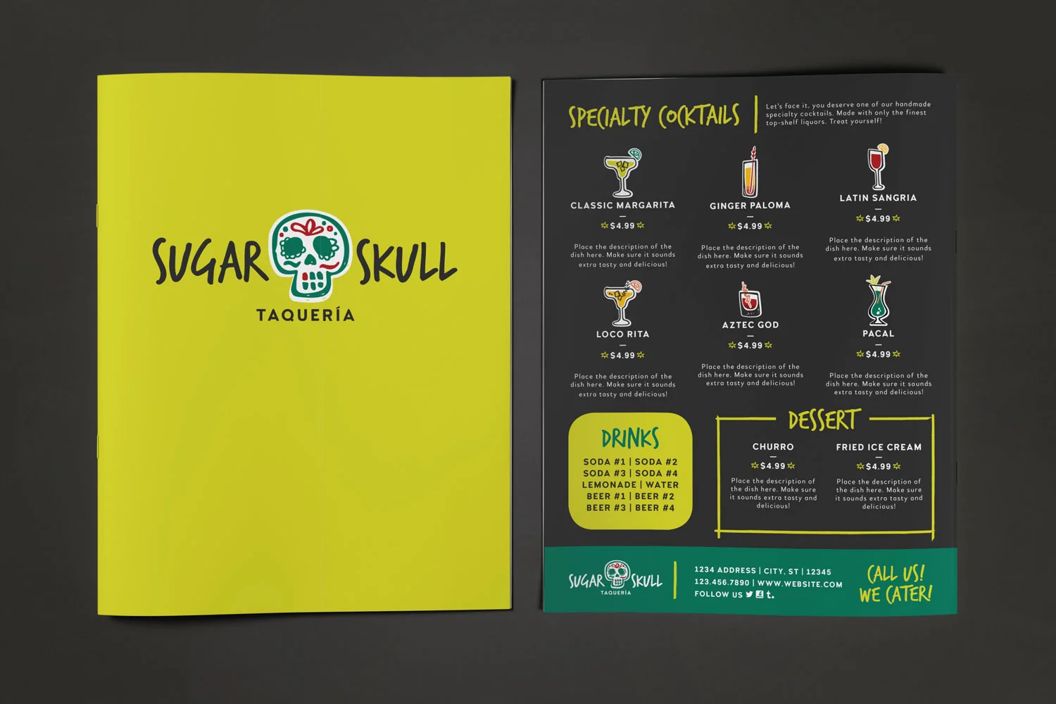 mexican restaurant menu design template