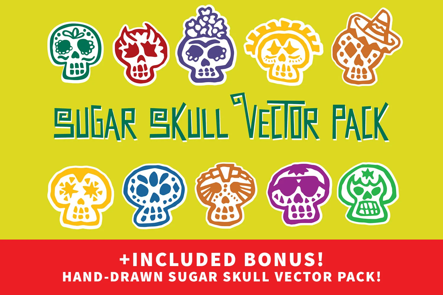sugar skull day of the dead vector pack