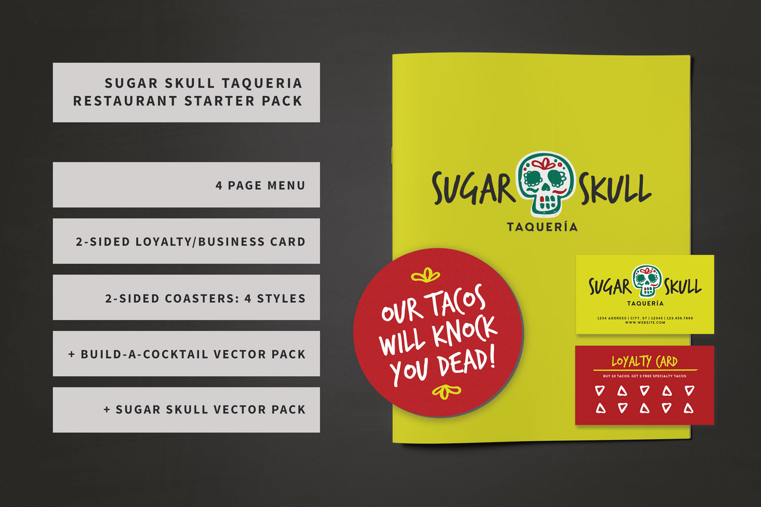 Sugar Skulls Taqueria Mexican Restaurant Template