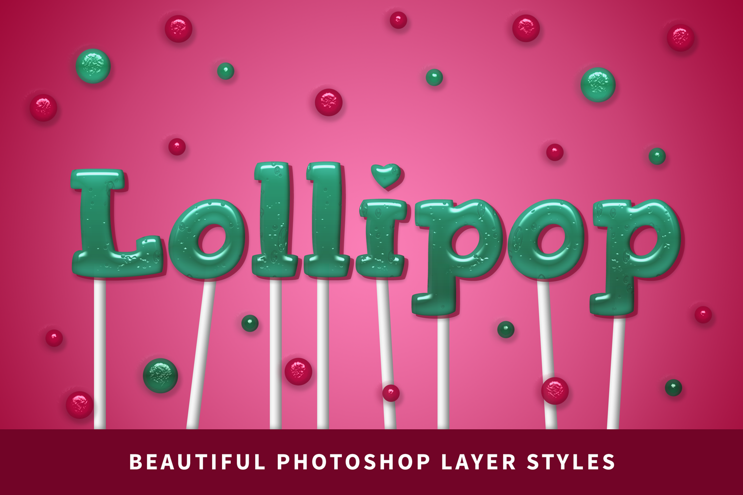 Realistic lollipop candy photoshop layer styles