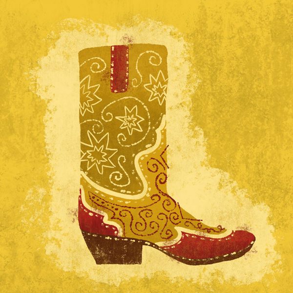 Cowboy Boot by Lauren Hodges. Illustrated entirely with the Saloon Photoshop Brush Collection.