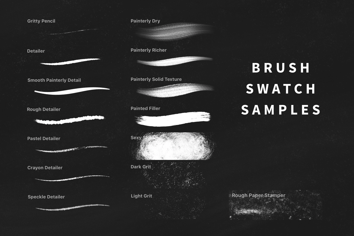 Signature Procreate Brushes by Lauren Hodges swatches