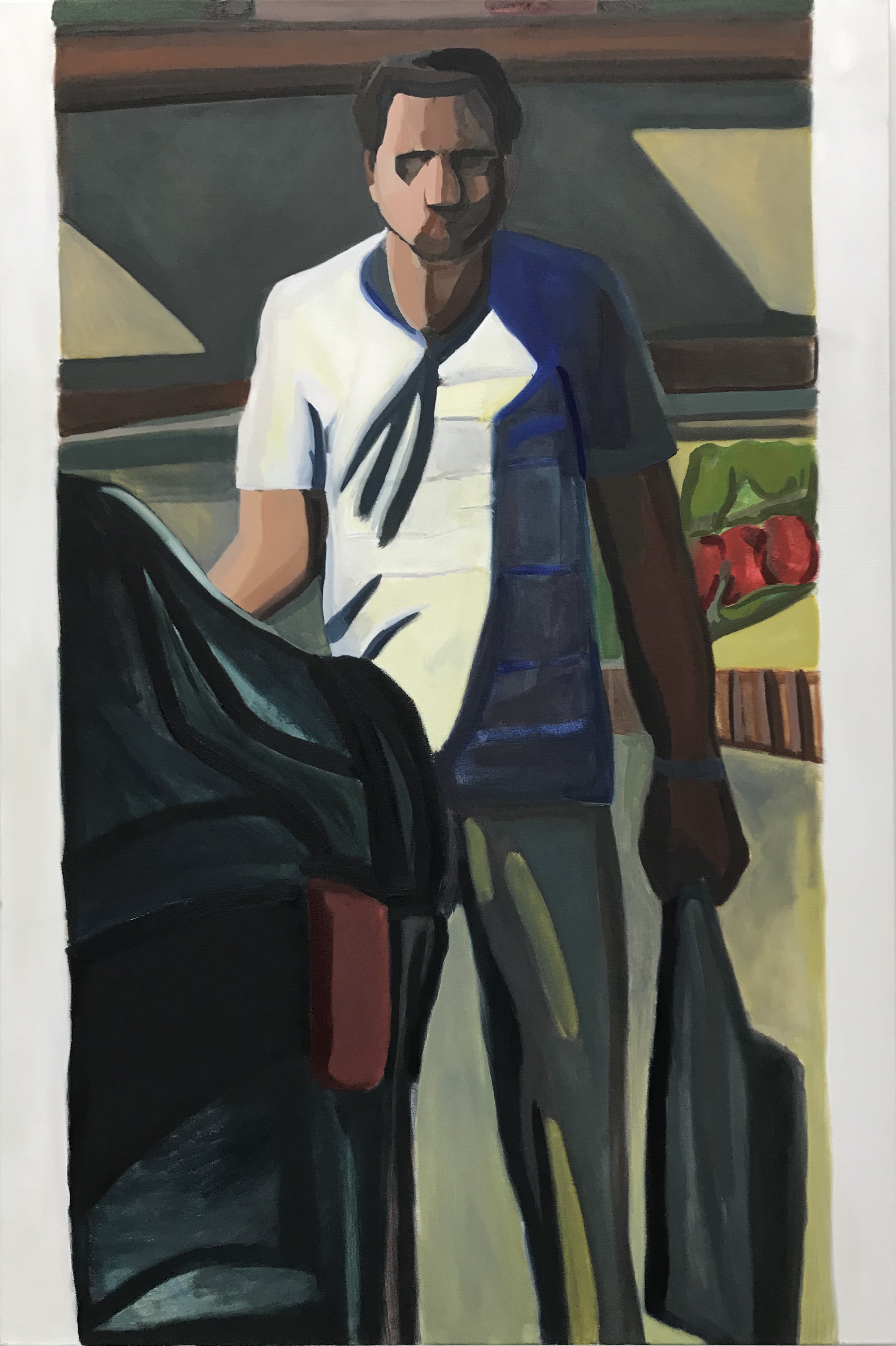 Man with grocery bag, Skala, Poland