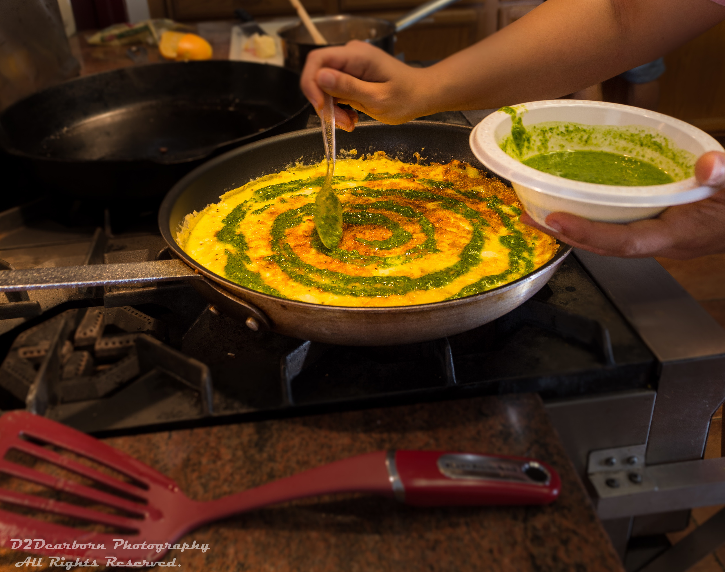 Kelly getting all fancy with this frittata. &nbsp;We eat with our eyes first!