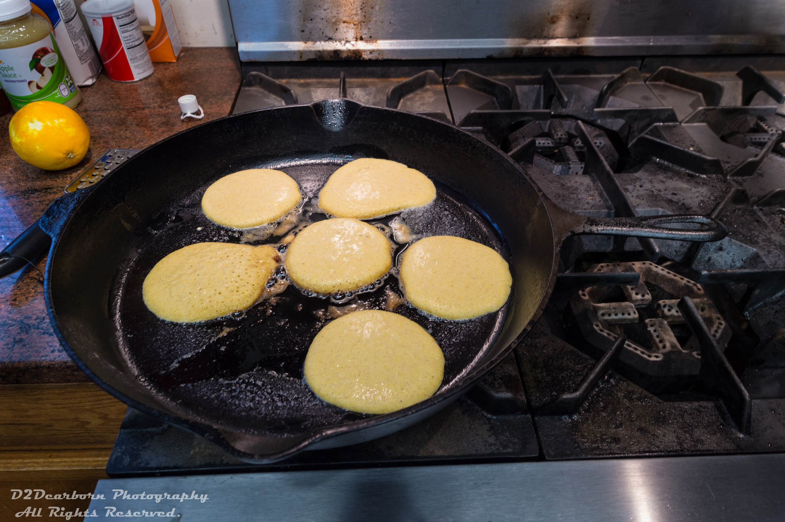 Just like pancakes, waiting for the edges to brown and bubbles to form before we flip