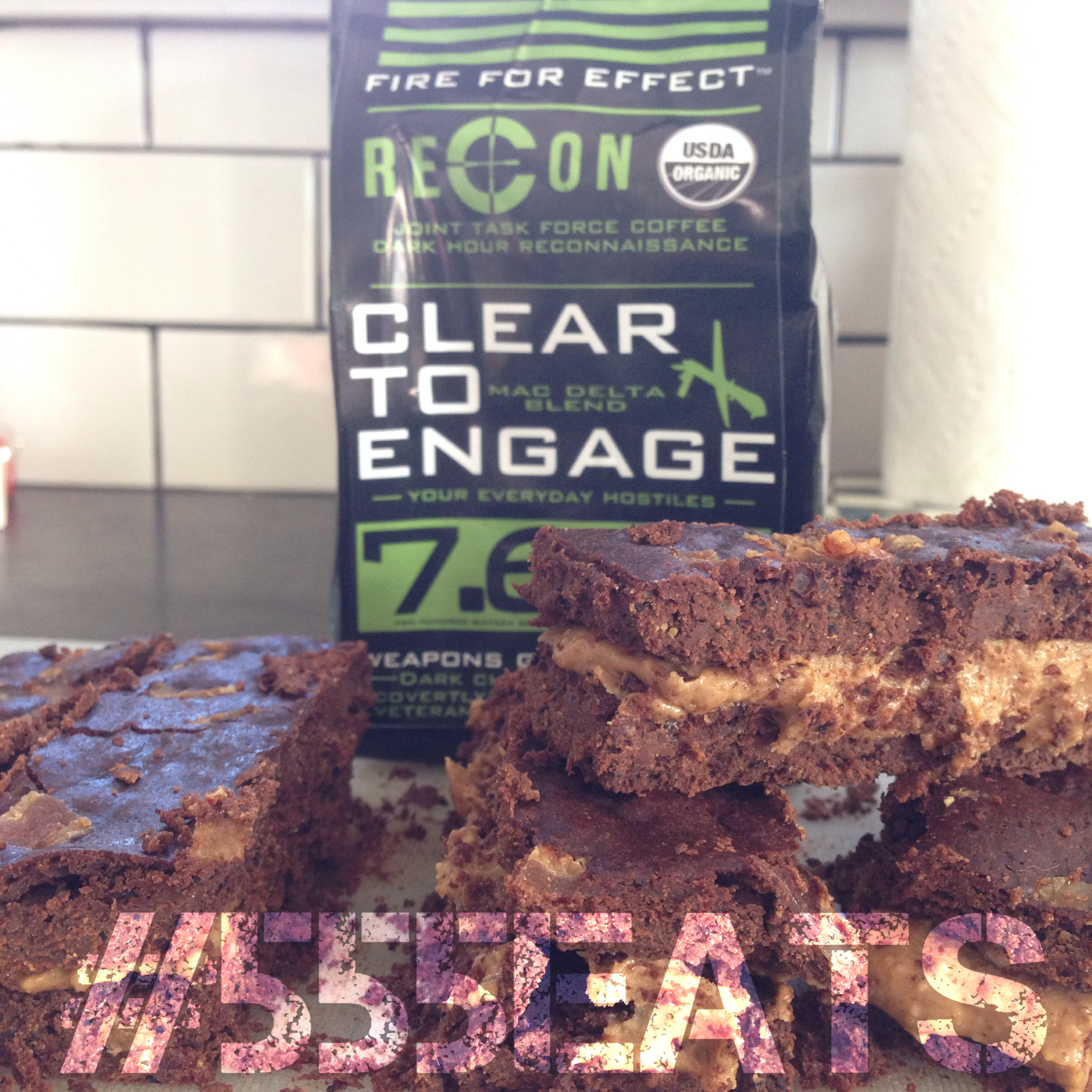 555 EATS - FLOURLESS MOCHA BACON BROWNIE BARS WITH ALMOND BUTTER