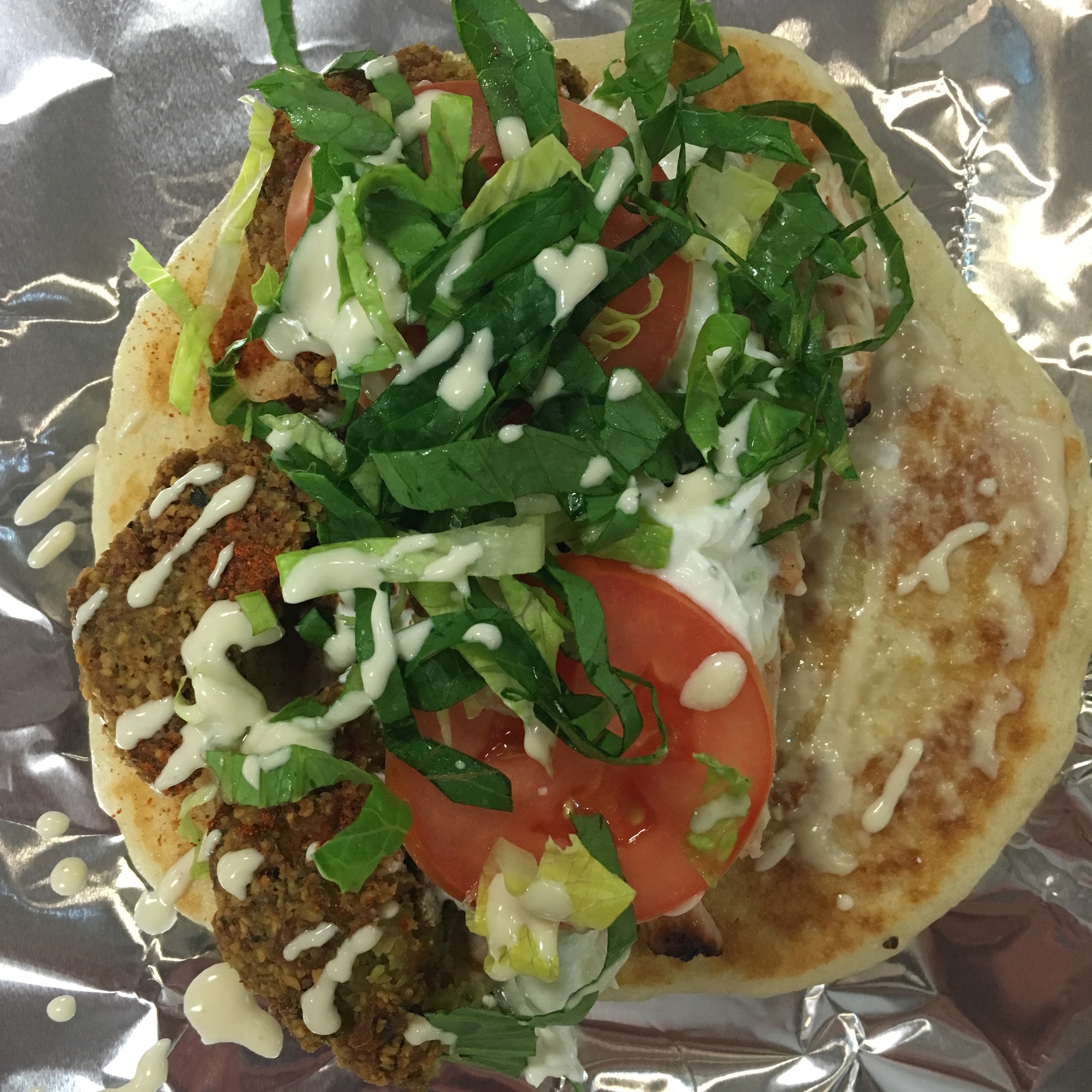 WE MADE OUR OWN FALAFEL AND TZATZIKI SAUCE SO NATURALLY THIS HAPPENED FOR FAMILY MEAL! 