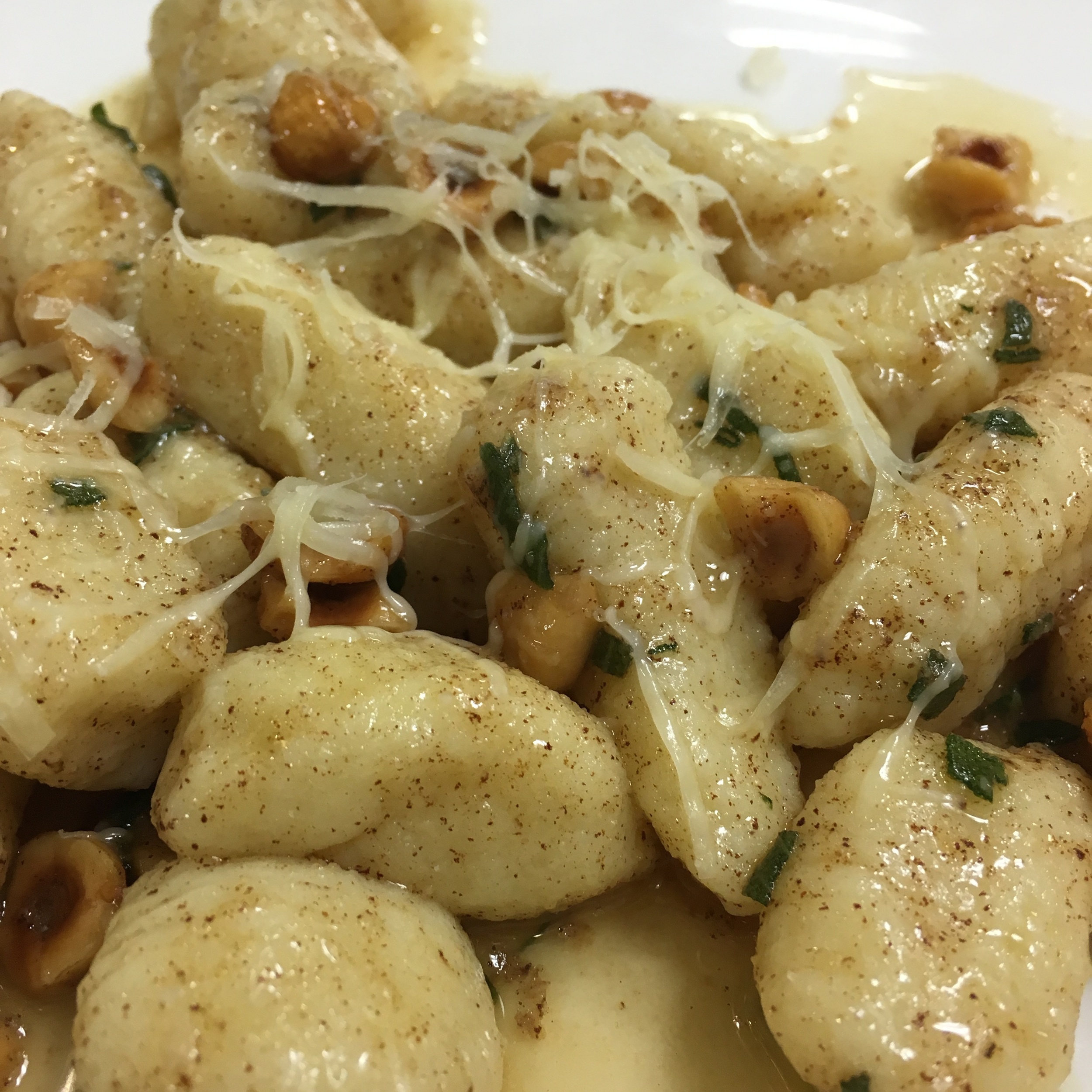 GNOCCHI WITH BROWN BUTTER, TOASTED HAZELNUT AND SAGE