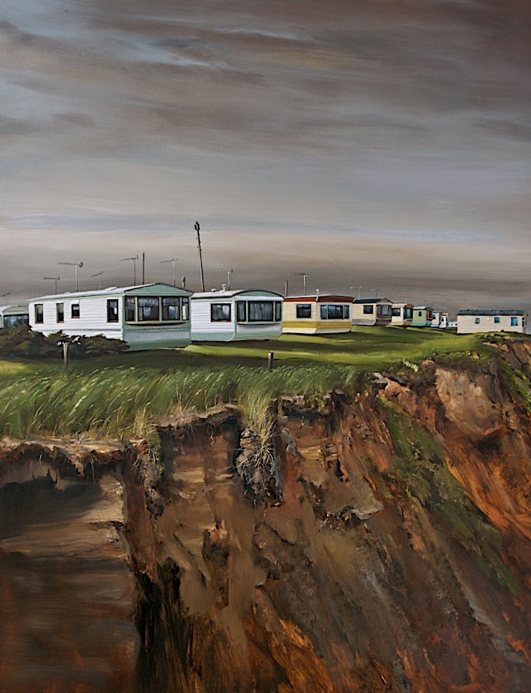 Caravan Painting coastal erosion Julian Perry