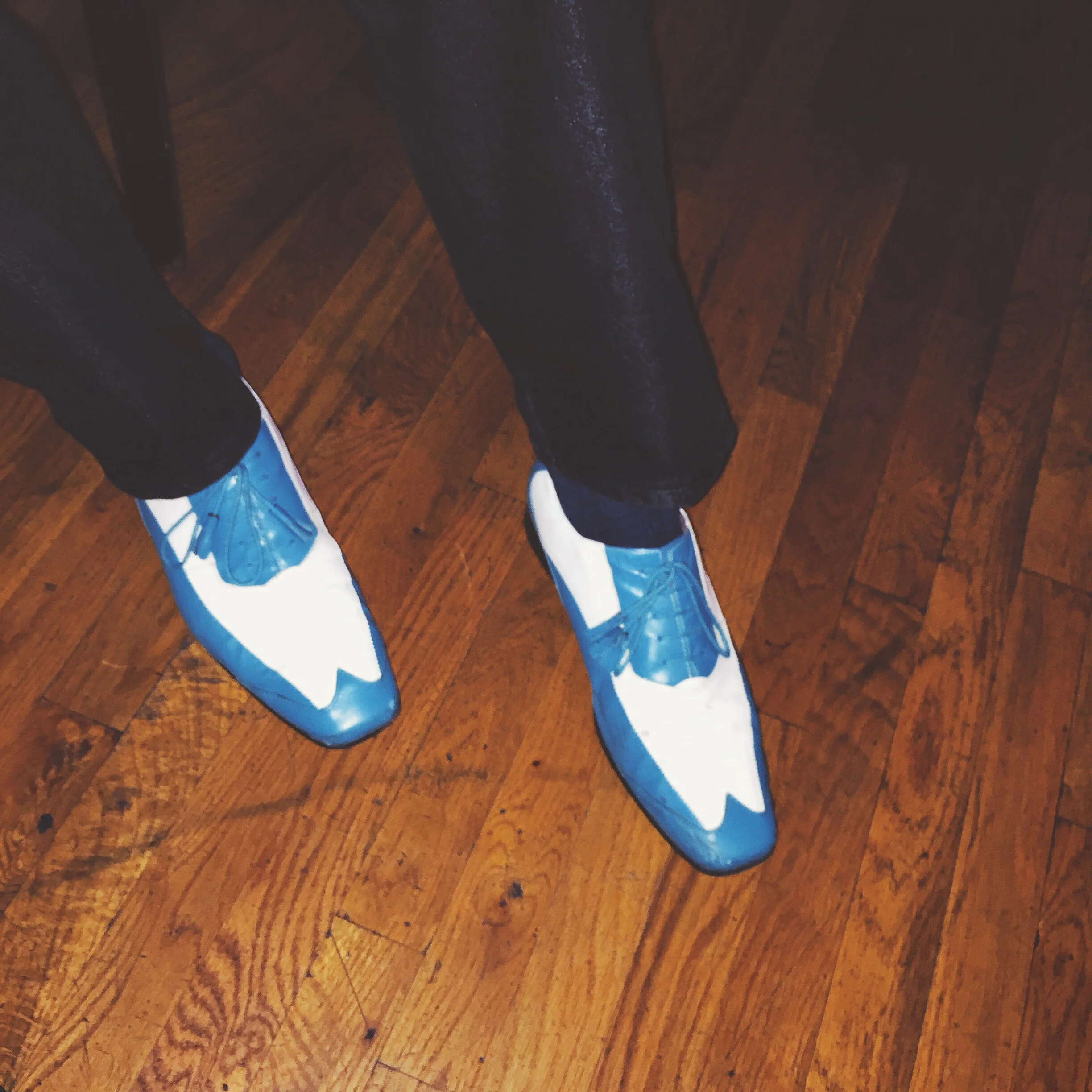 Michael "Hawkeye" Herman's spiffy blues shoes