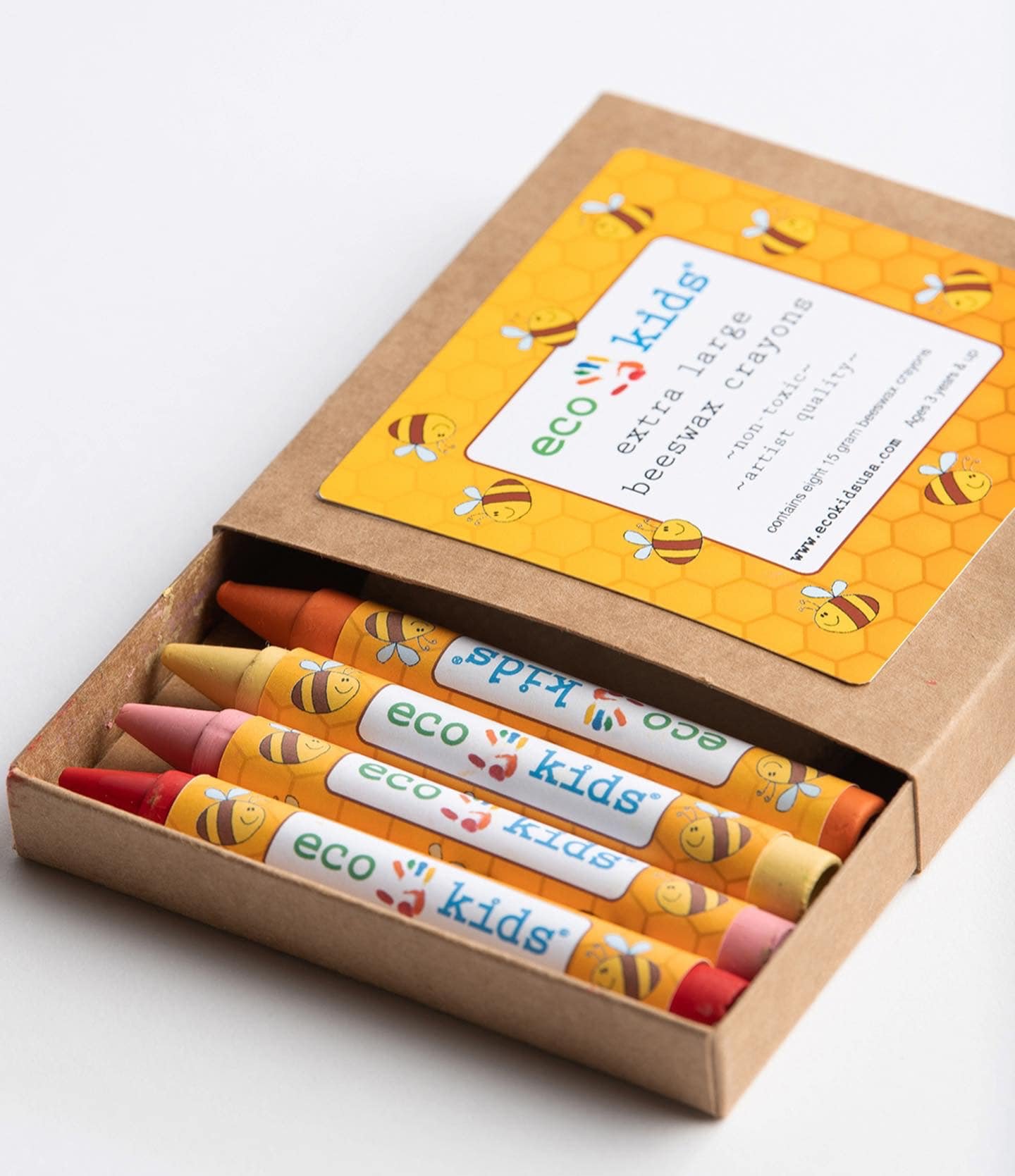 Honeysticks 100% Pure Beeswax Crayons 8 Pack Thins Natural Non Toxic Safe for in