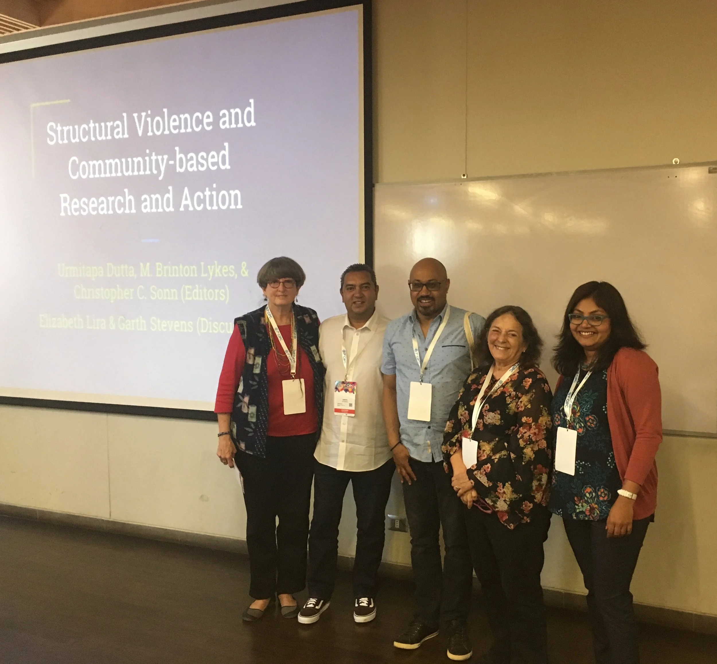 Session featuring the special issue of Community Psychology in Global Perspective on structural violence (2018 International Conference of Community Psychology) - With M. Brinton Lykes, Garth Stevens, Christopher Sonn, & Elizabeth Lira