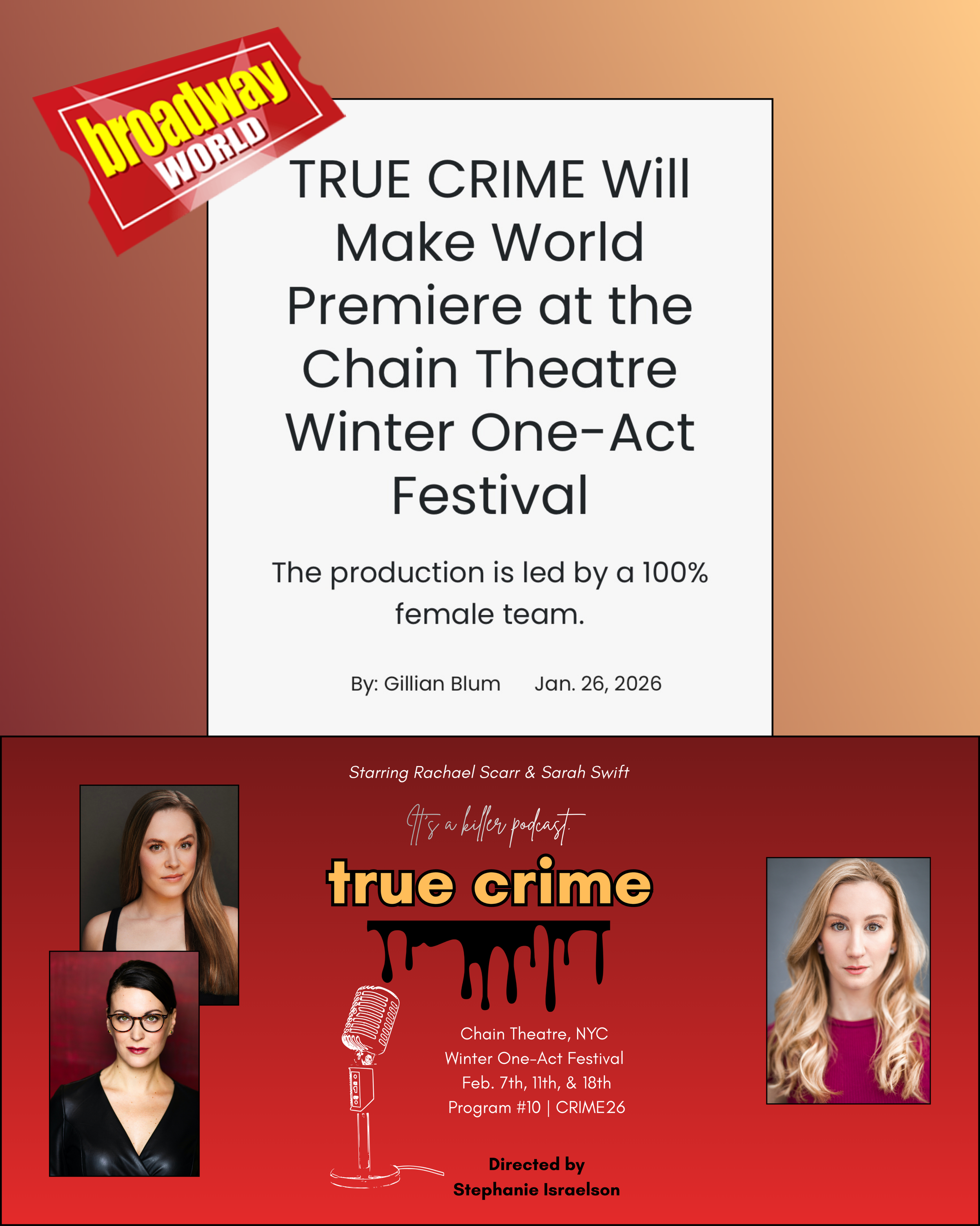 TRUE CRIME featured on BroadwayWorld!