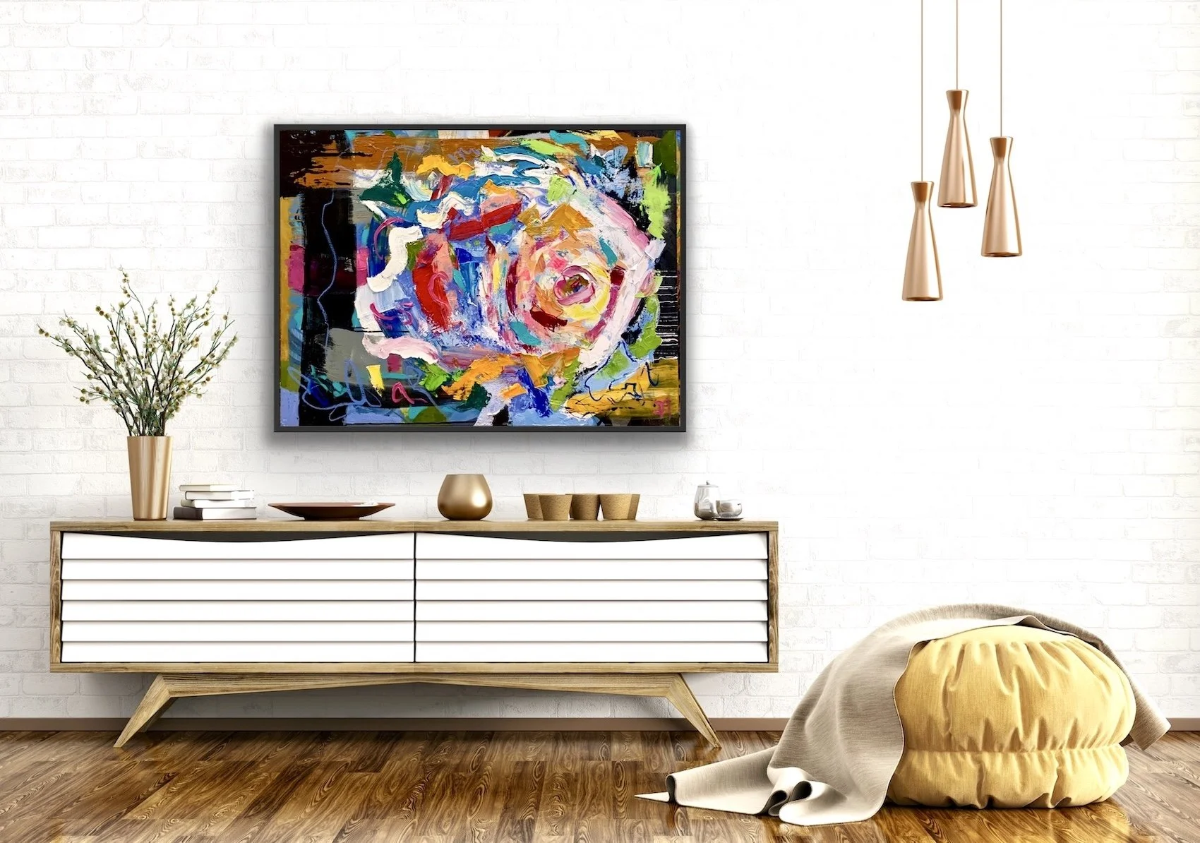 SOLD "Be Open to Change" 36"x48" original acrylic, oil stick on canvas.