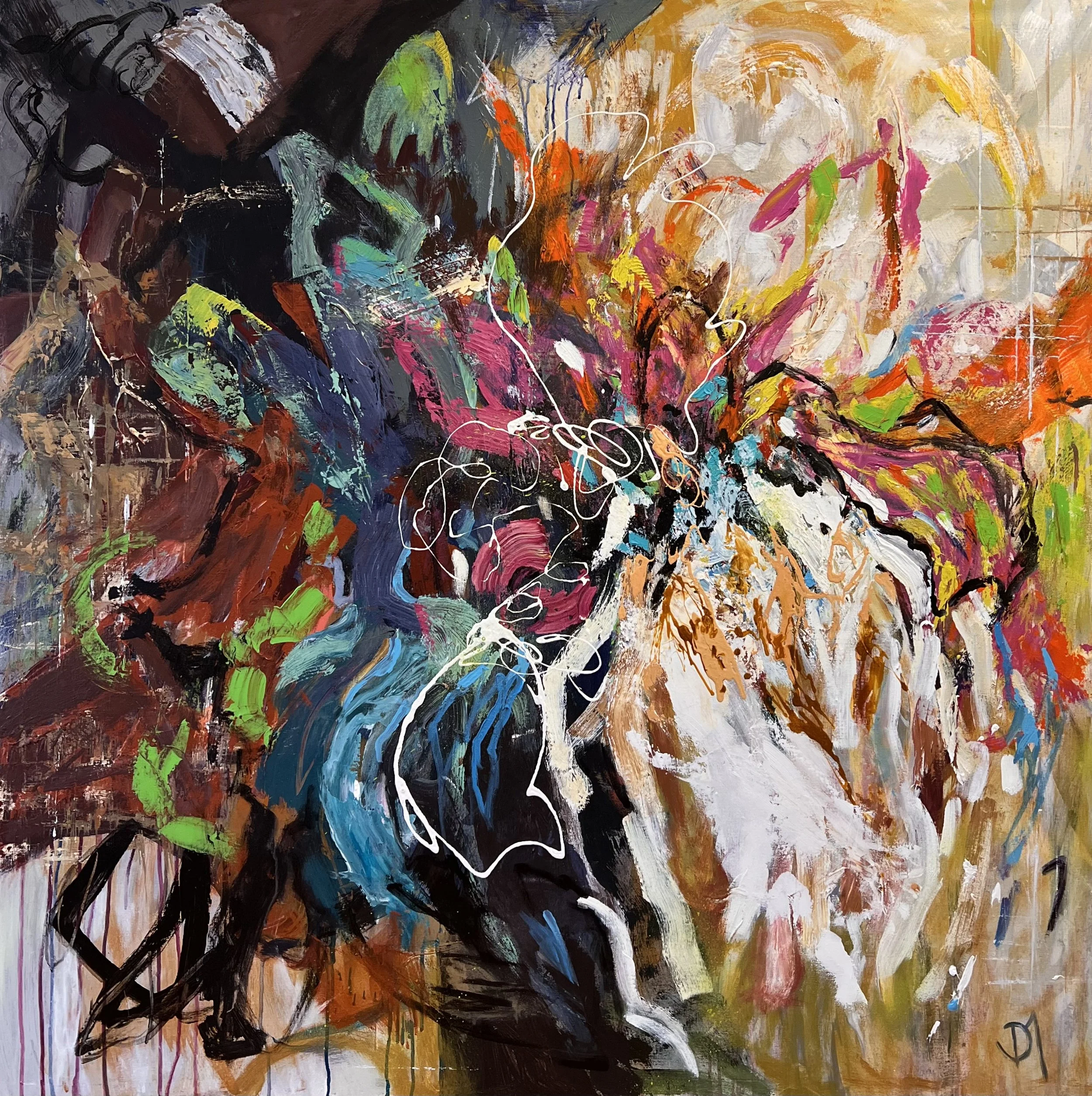 "You Are Unbreakable" 48"x48" original acrylic on canvas.