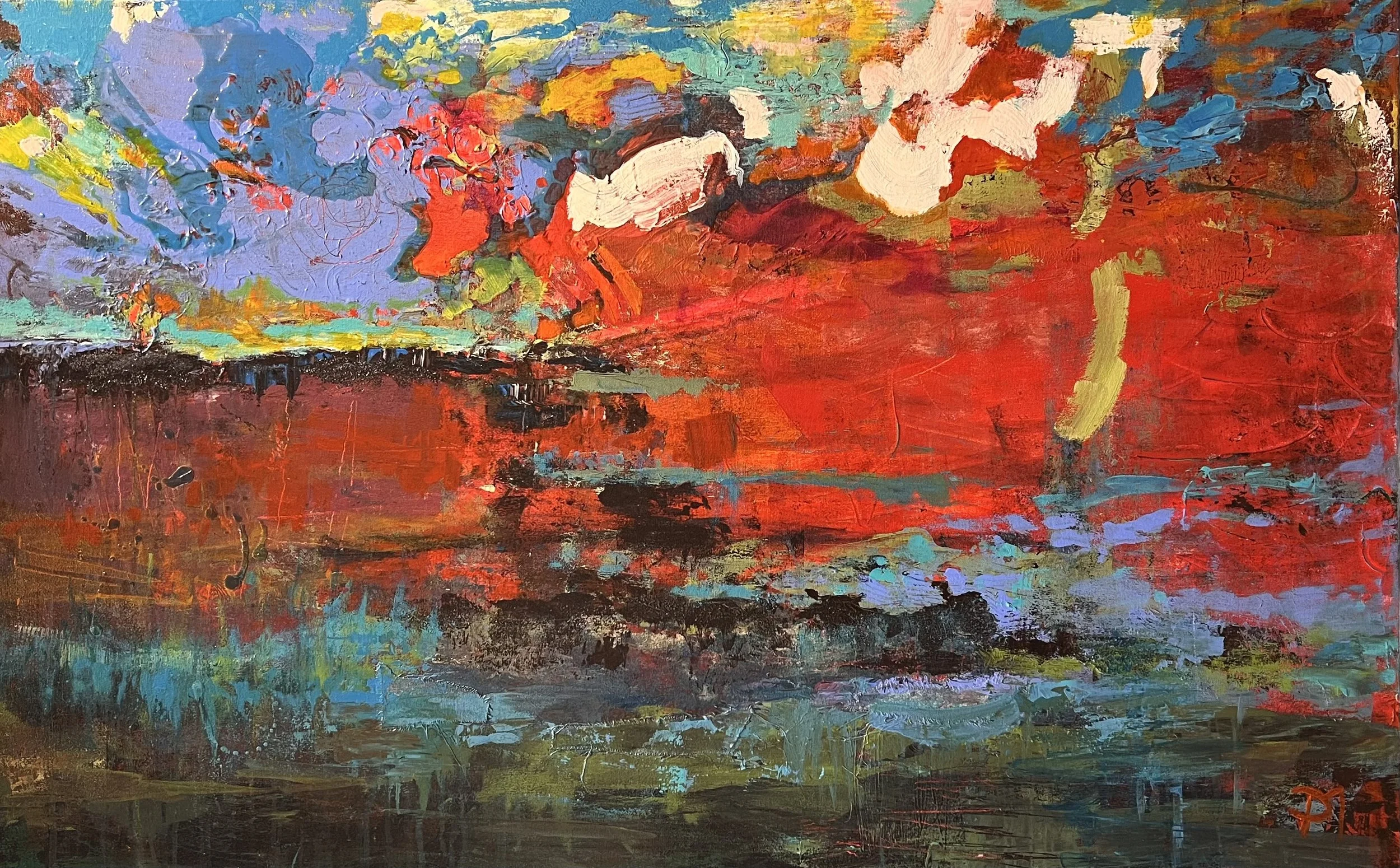 "Lady In The Storm" 30"x48" original mixed media on canvas.