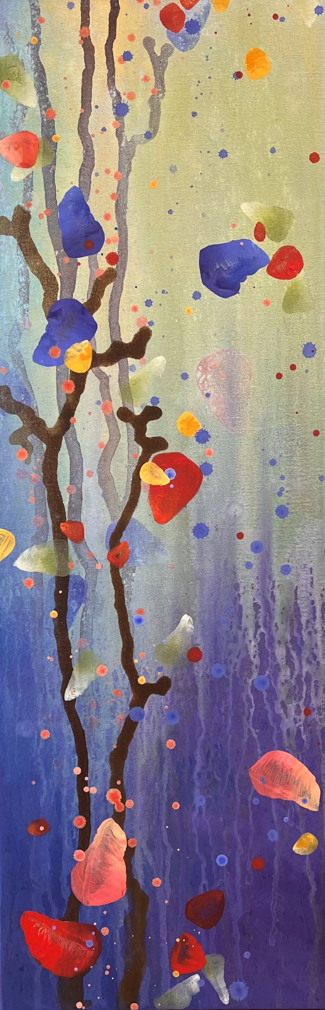 "Botanical Breeze 5" 36"x12" original acrylic on canvas.