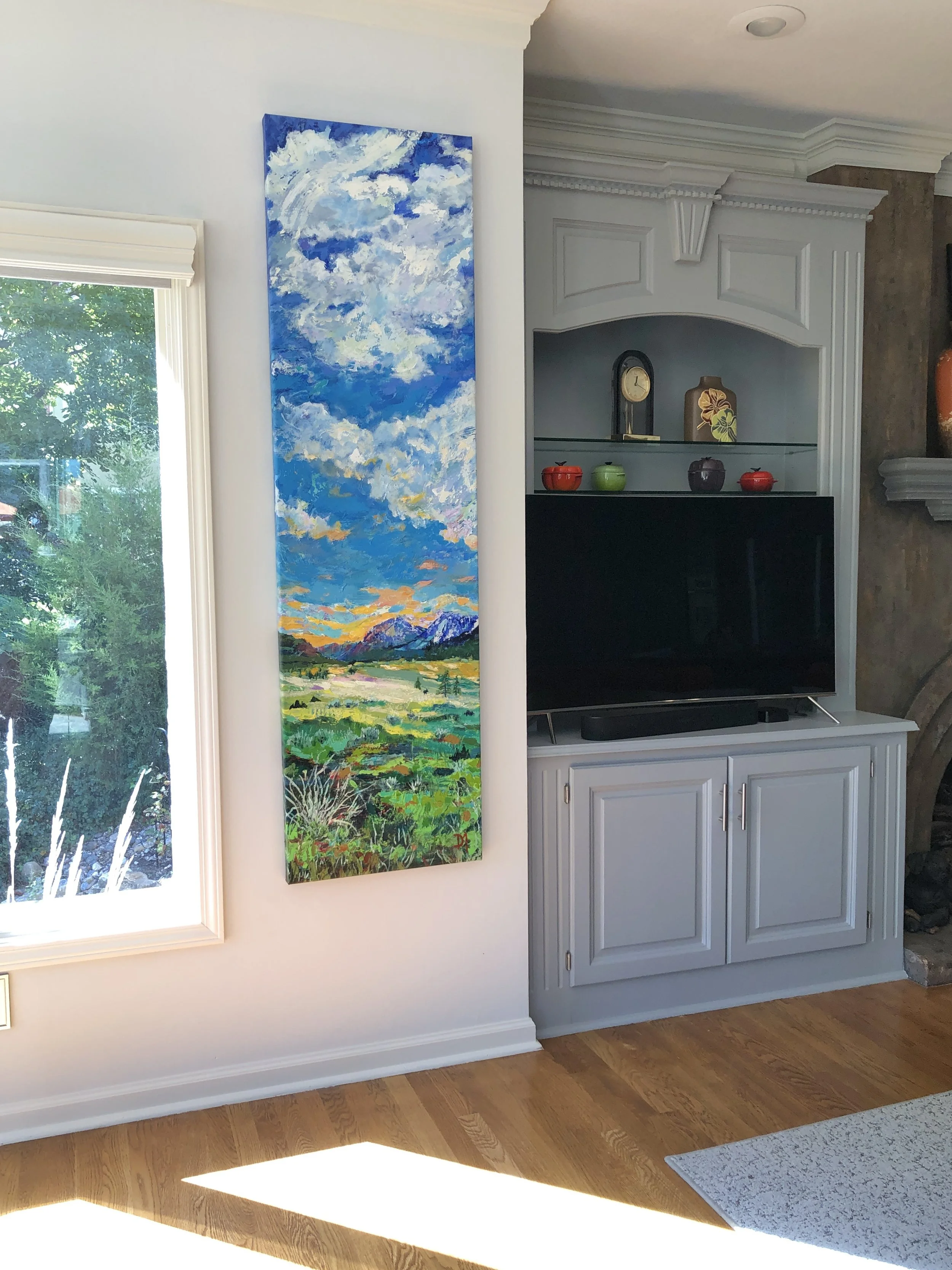 SPECIAL COMMISSION ORDER Montana theme 72" x 20" x 1.5" original painting on canvas.