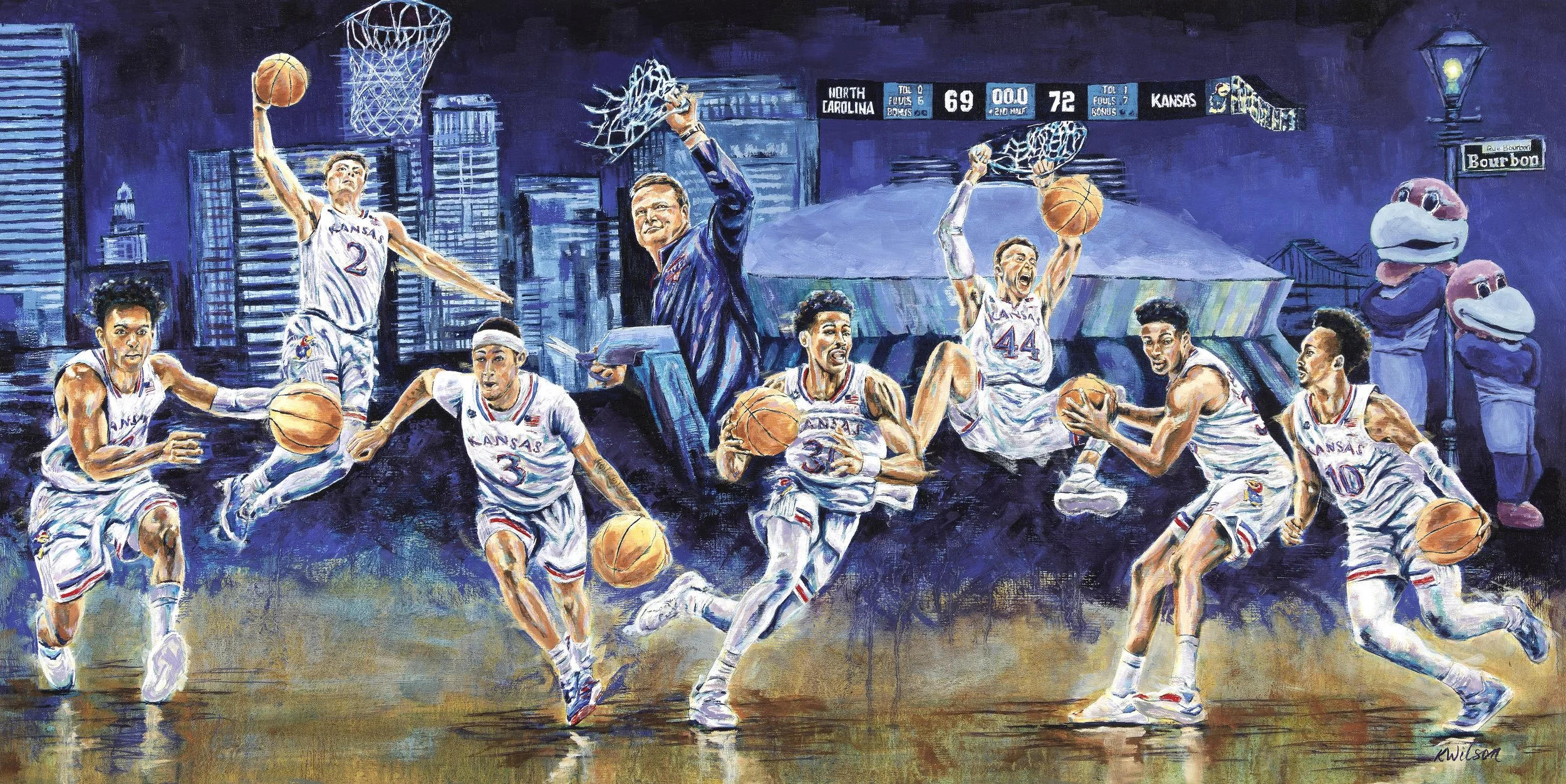 "Miracle Out Of Nowhere" 24"x48" orig. oil painting on birch panel, framed.