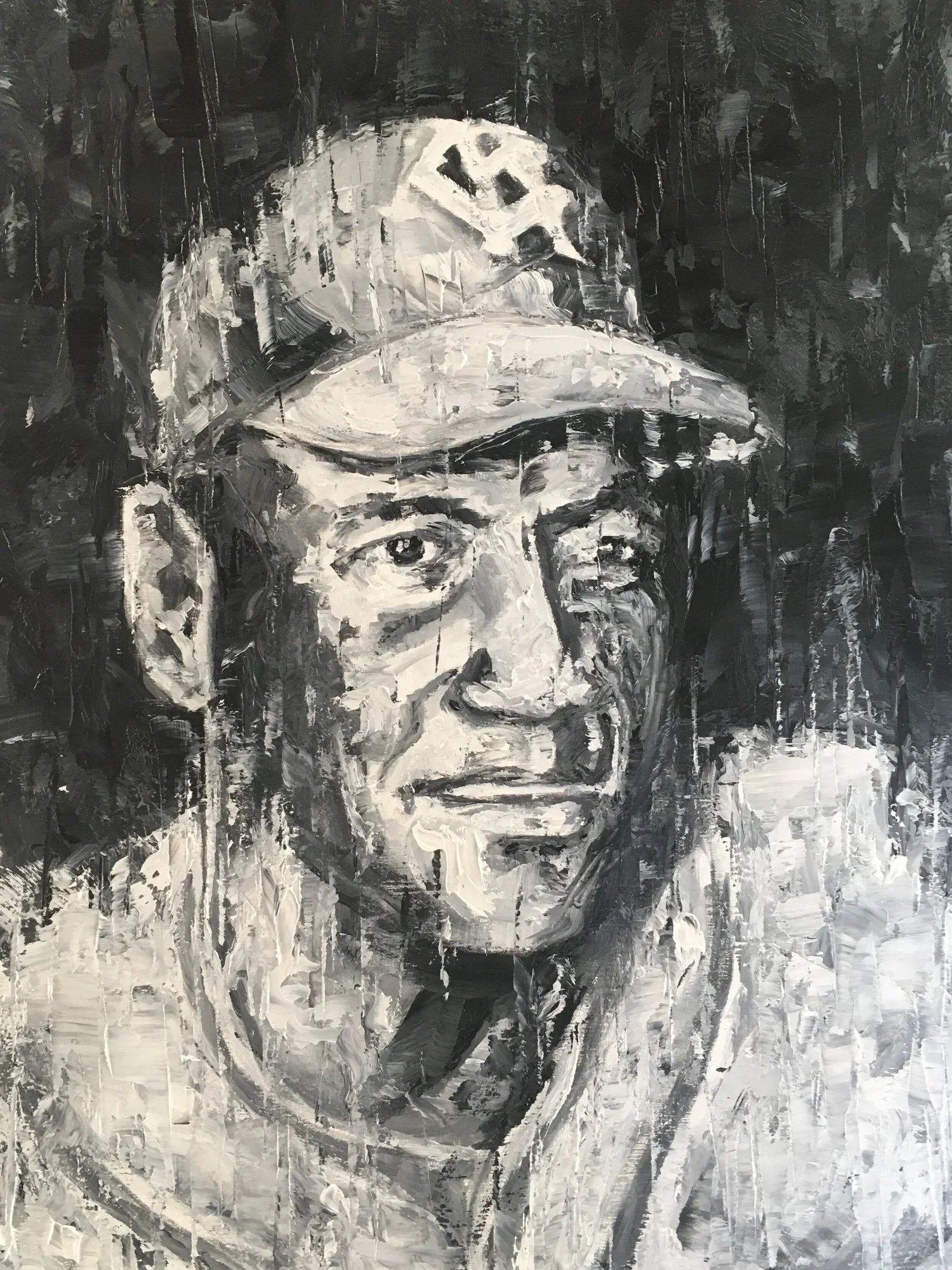 "Buck" 12"x9" original oil painting on birch panel, framed.panel