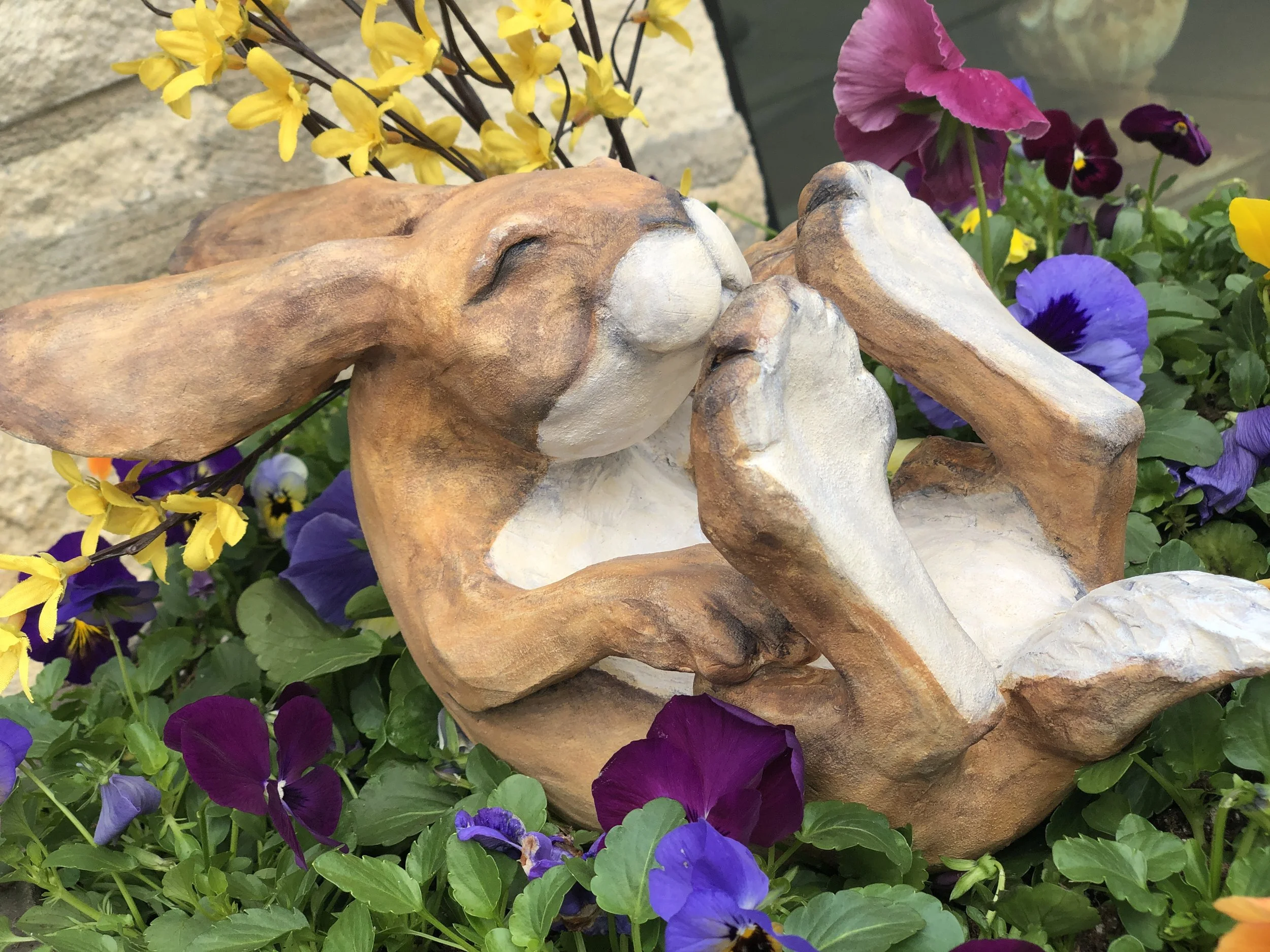 SOLD - "Jeanie" original ceramic sculpture w/ acrylic accents.