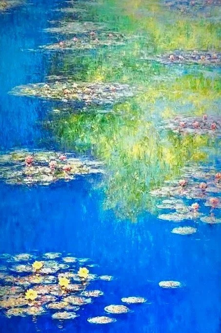 "Waterlilies" 72"x48" original oil painting on canvas.