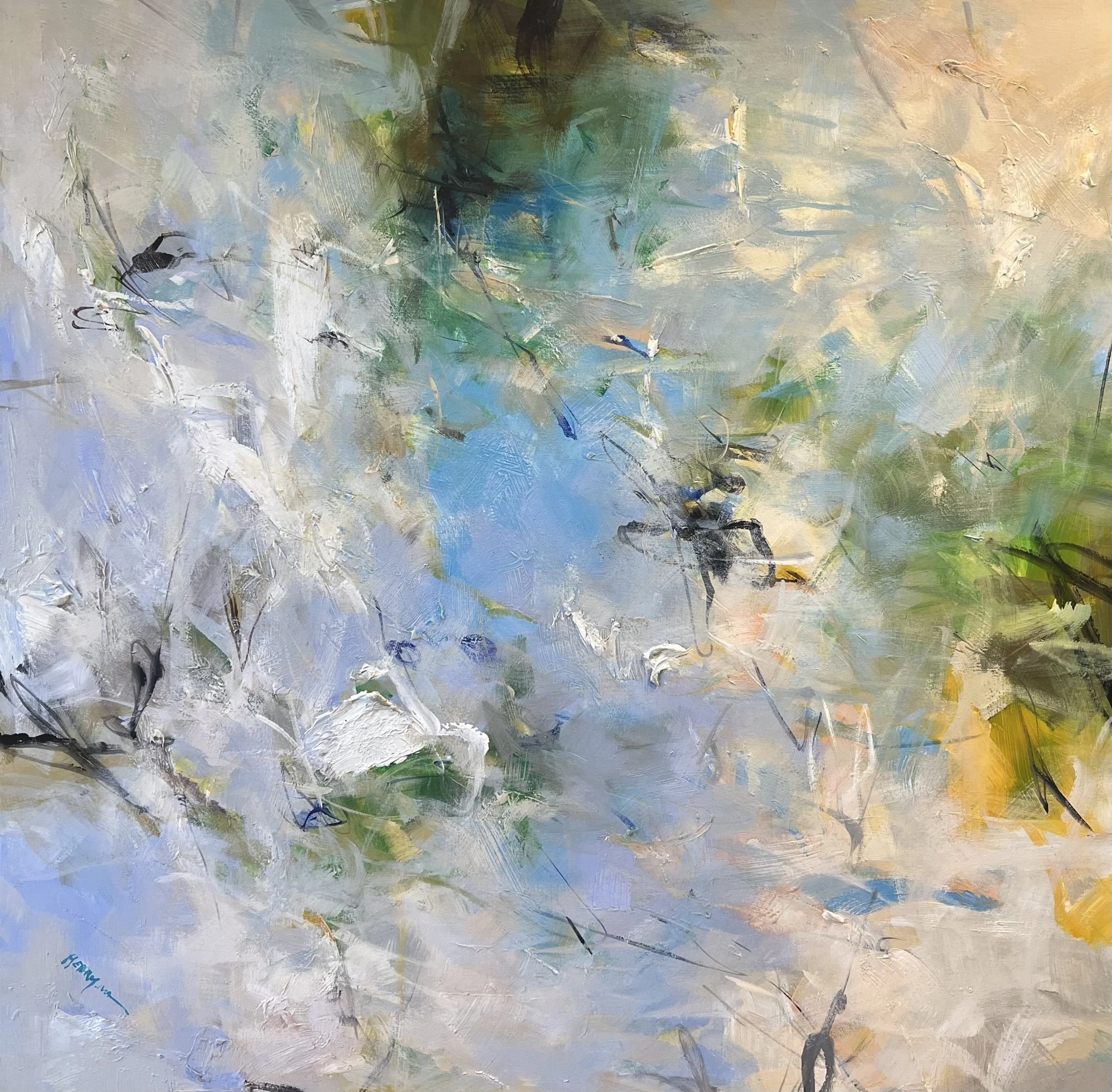 Abstract 48"x48" original oil painting on canvas.