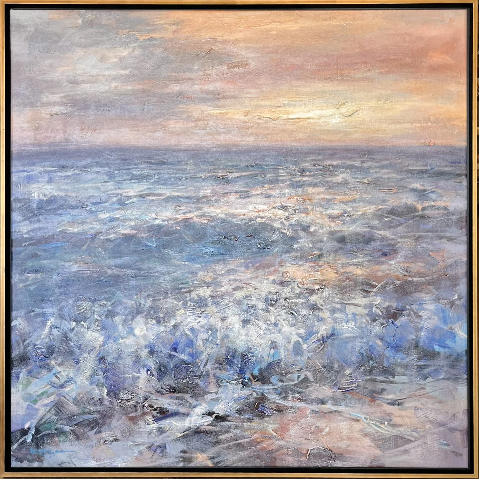SOLD - "Ocean Glow" 48"x48" original oil painting on canvas.