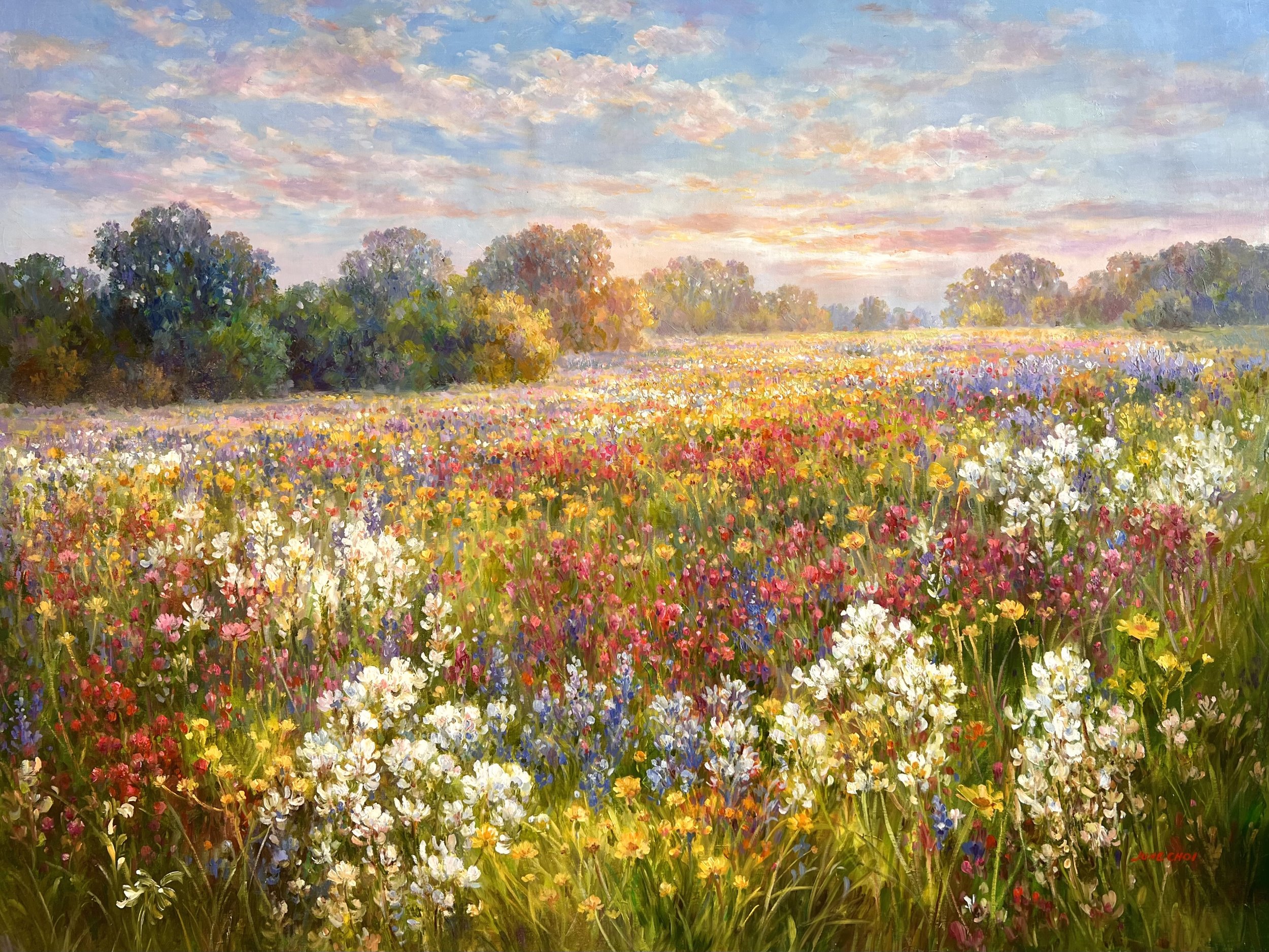 "Blooming Season" 36"x48" original oil painting on canvas.