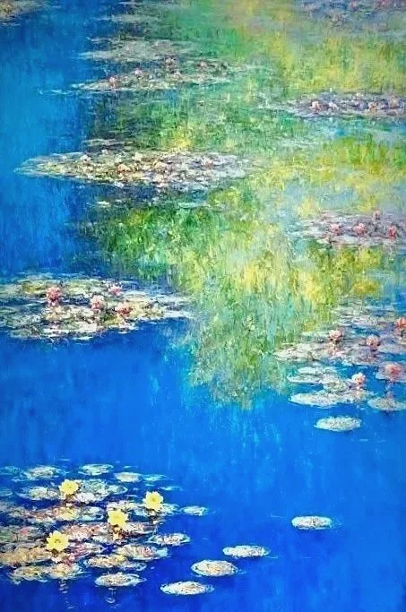 "Waterlilies" 72"x48" original oil painting on canvas.
