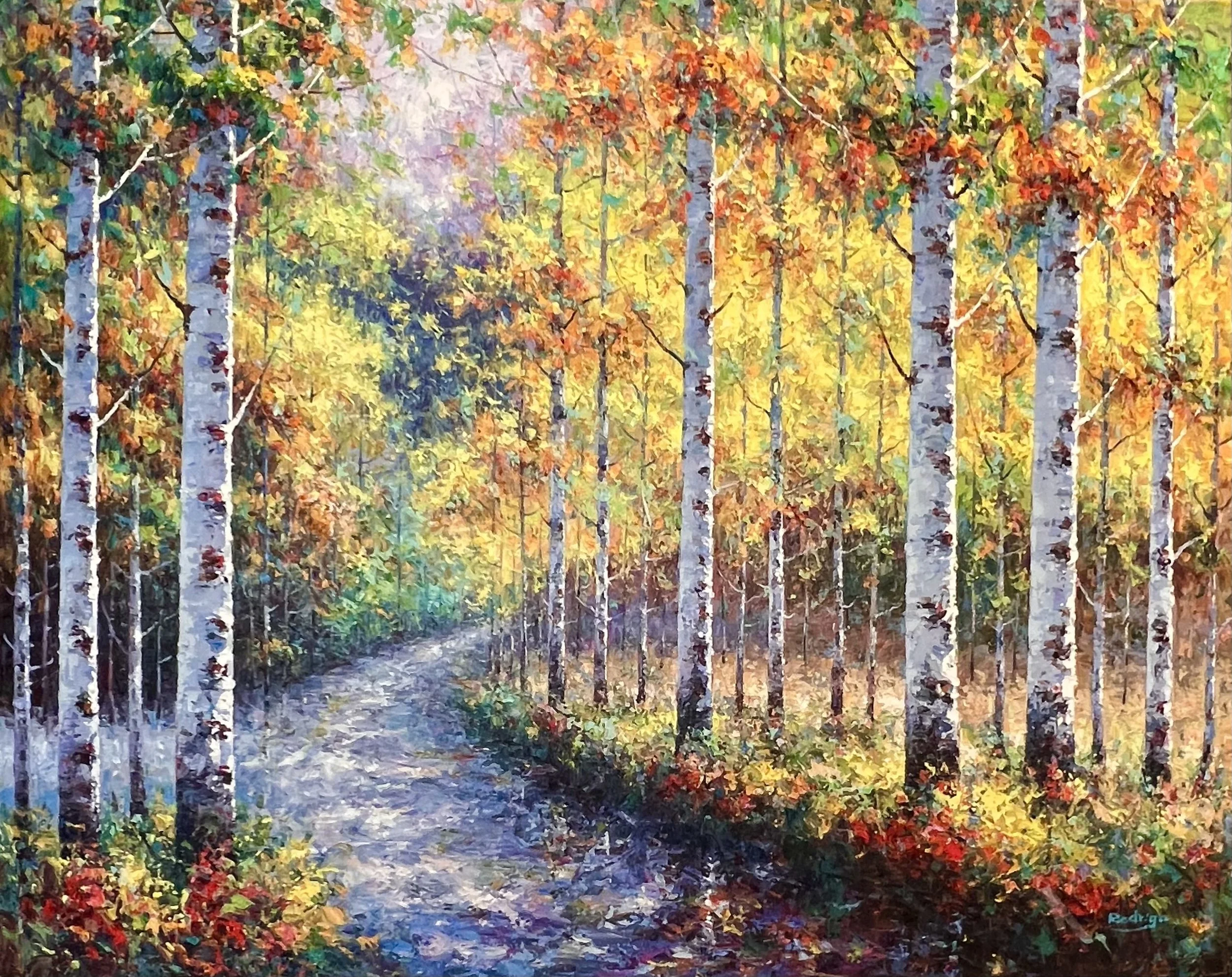 SOLD "Immersed In Color" 48"x60" original oil painting on canvas.