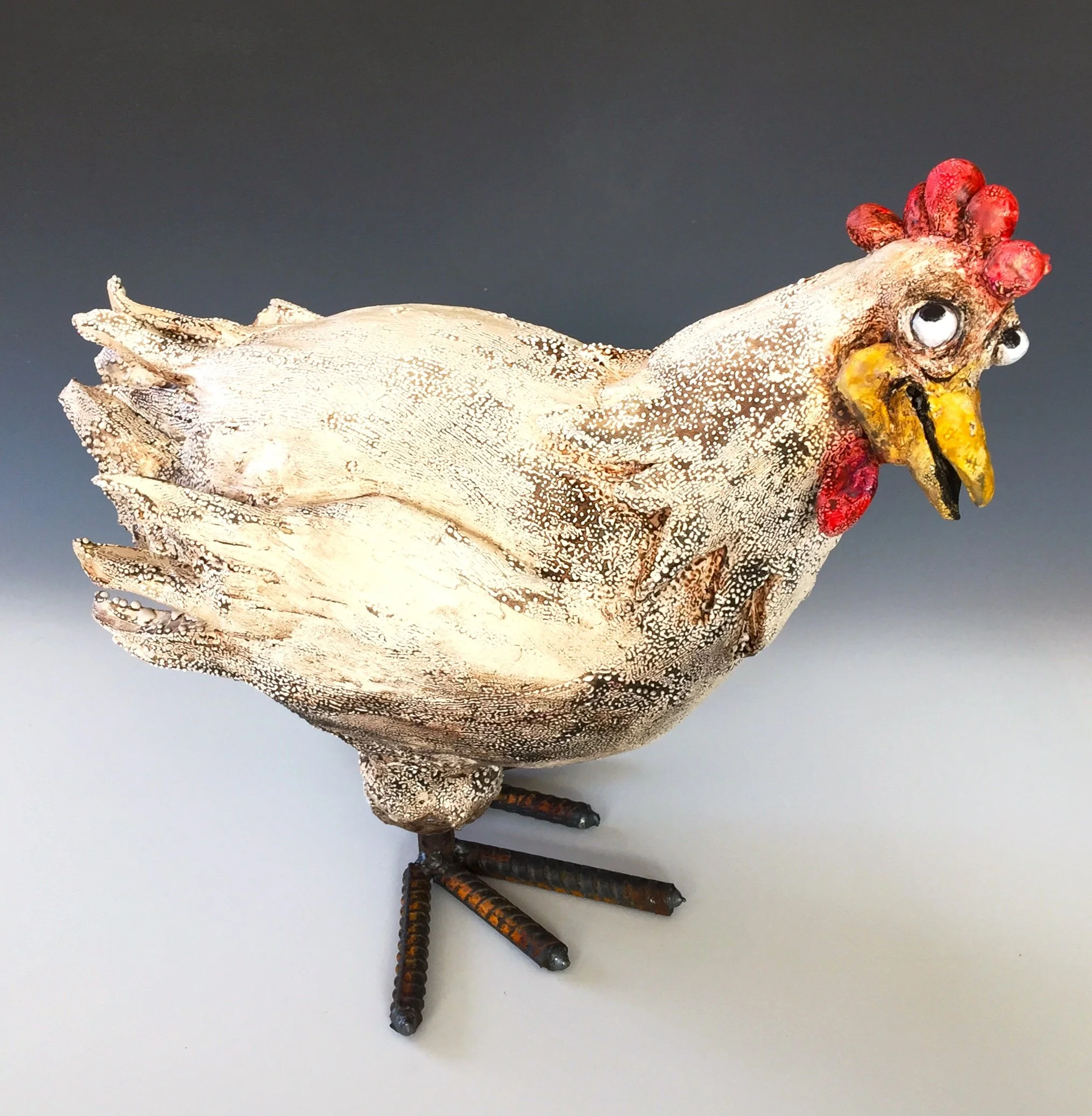 SOLD ceramic, mixed media sculpture.