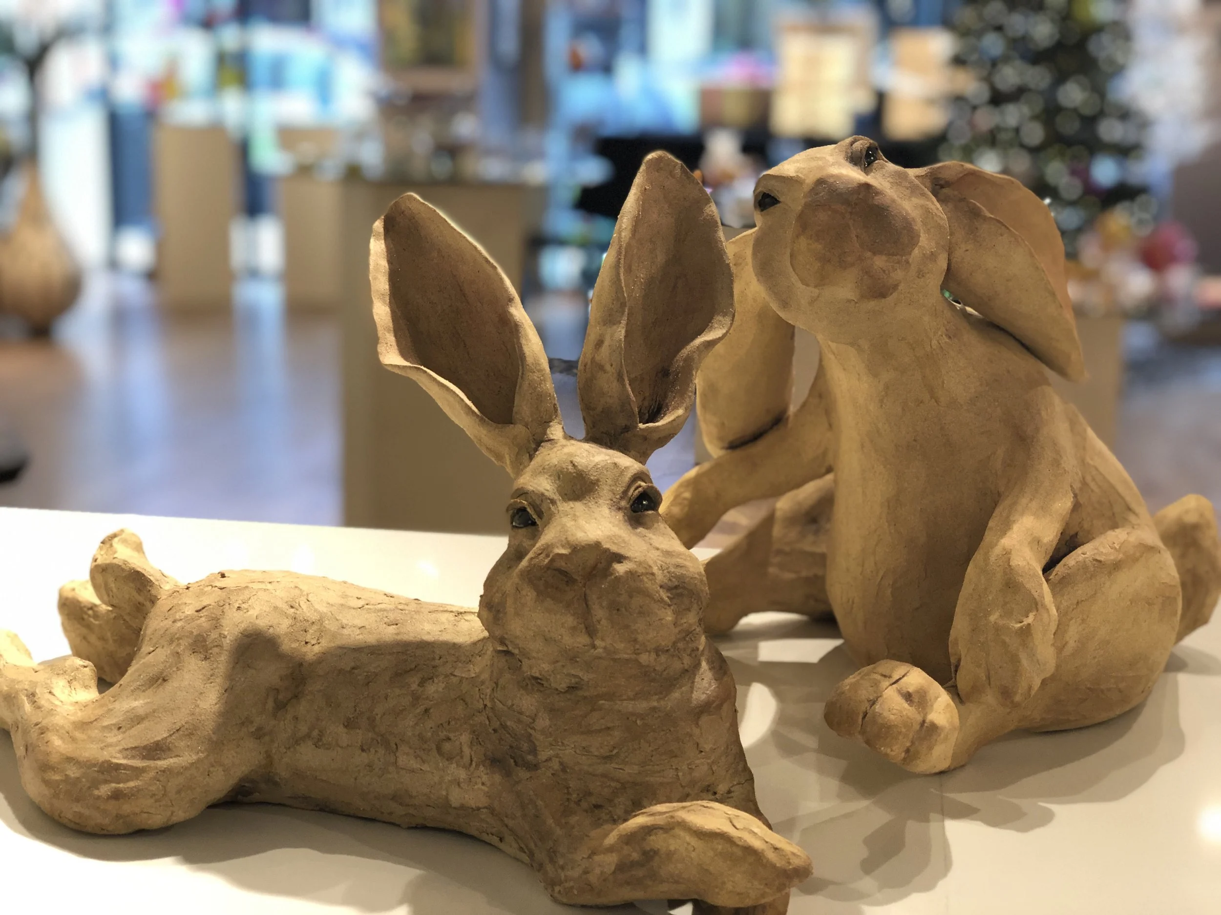 SOLD "Bunn Chubbs" with "Marcel" ceramic sculpture.