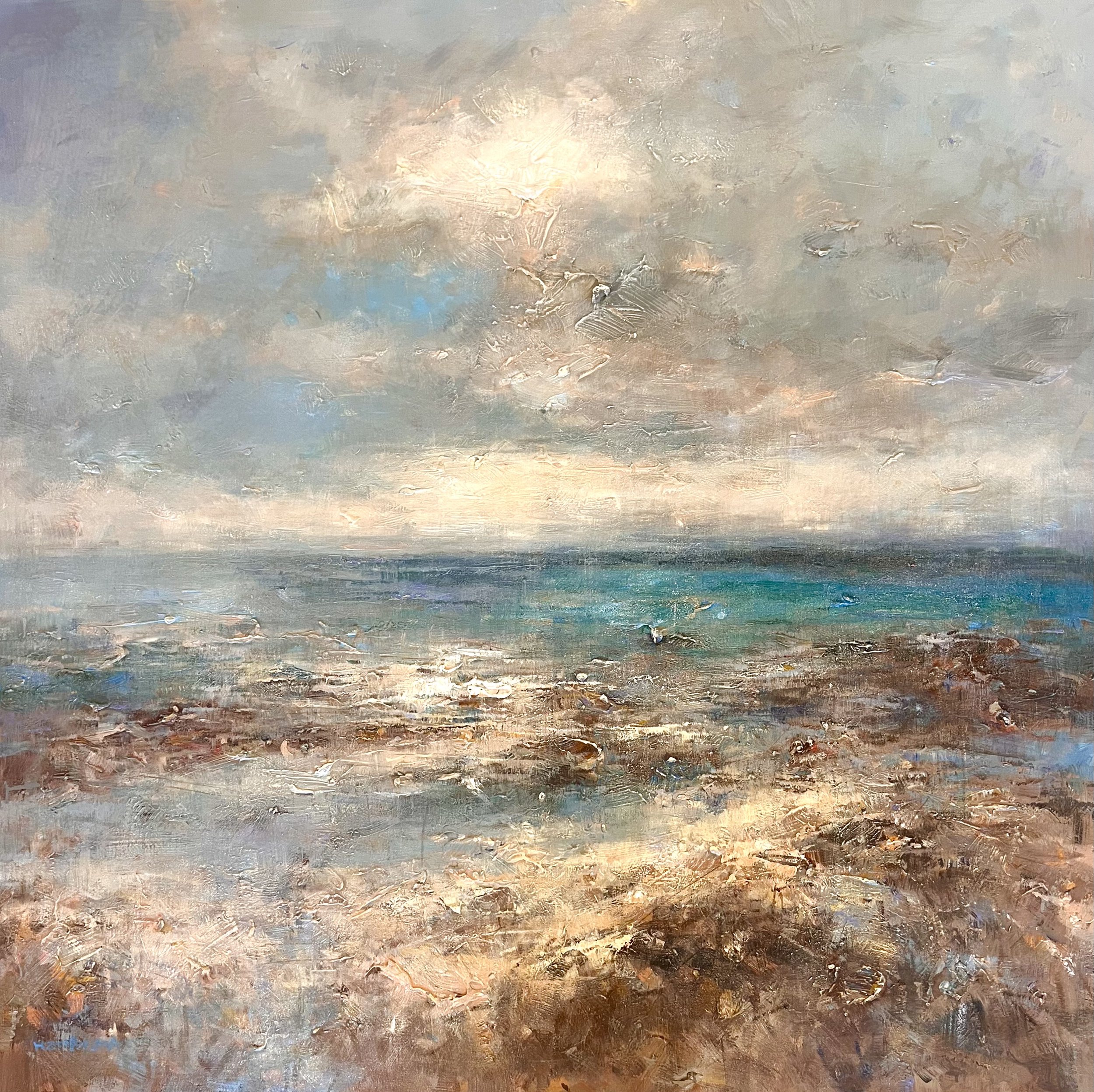 "Ocean Mood", 48"x48" original oil painting on canvas.