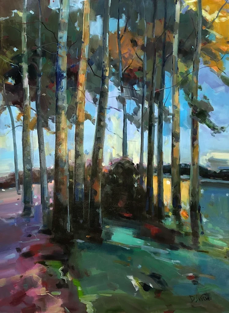 SOLD Vertical Landscape, 48"x36" original oil painting on canvas.