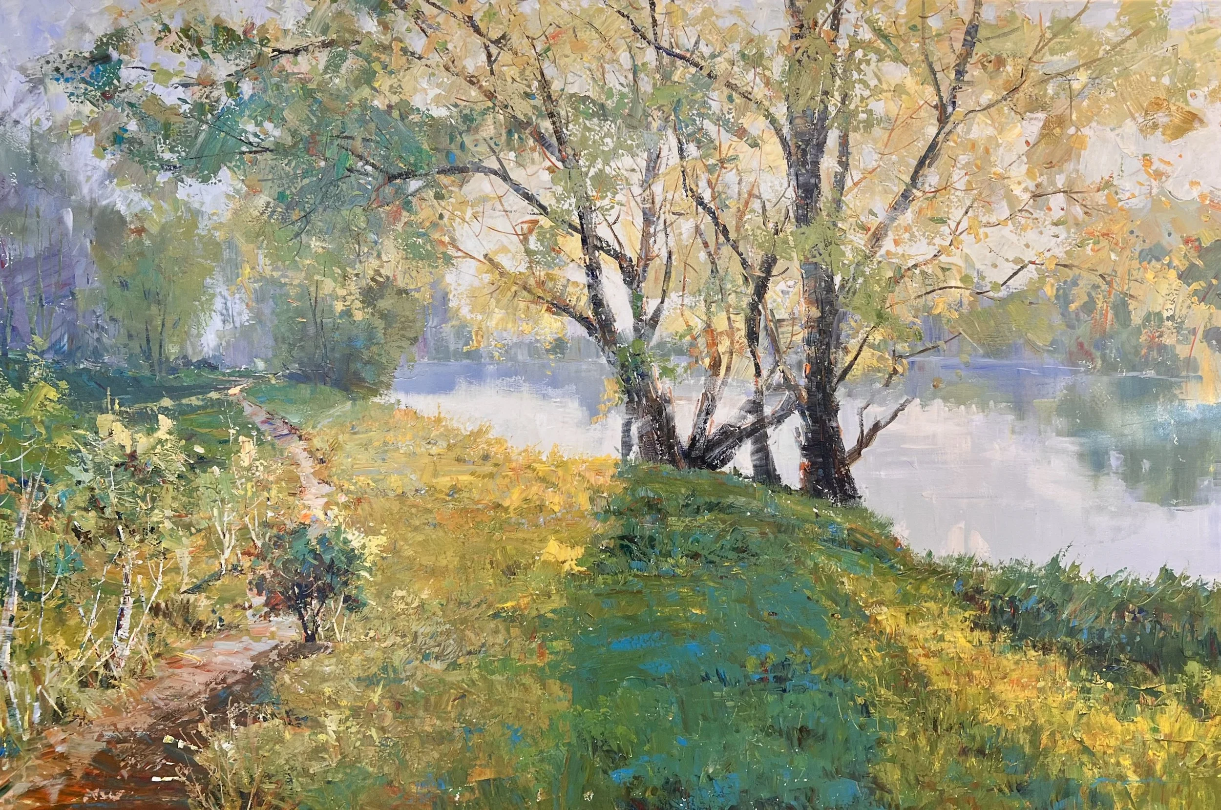 Green Landscape, 48"x72" orig. oil painting on canvas.
