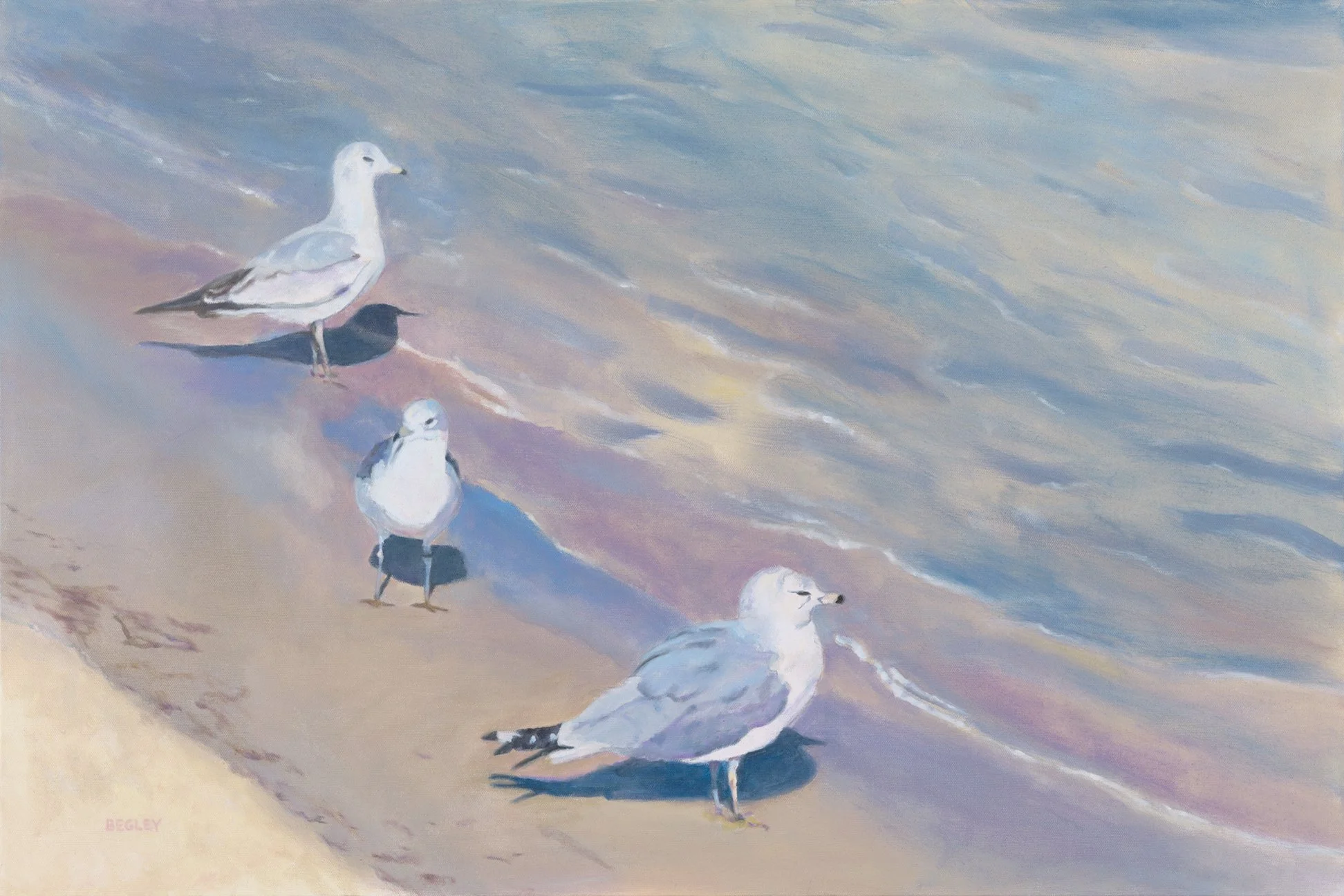 "Attentive" 20"x30" orig. oil painting on canvas. Framed.