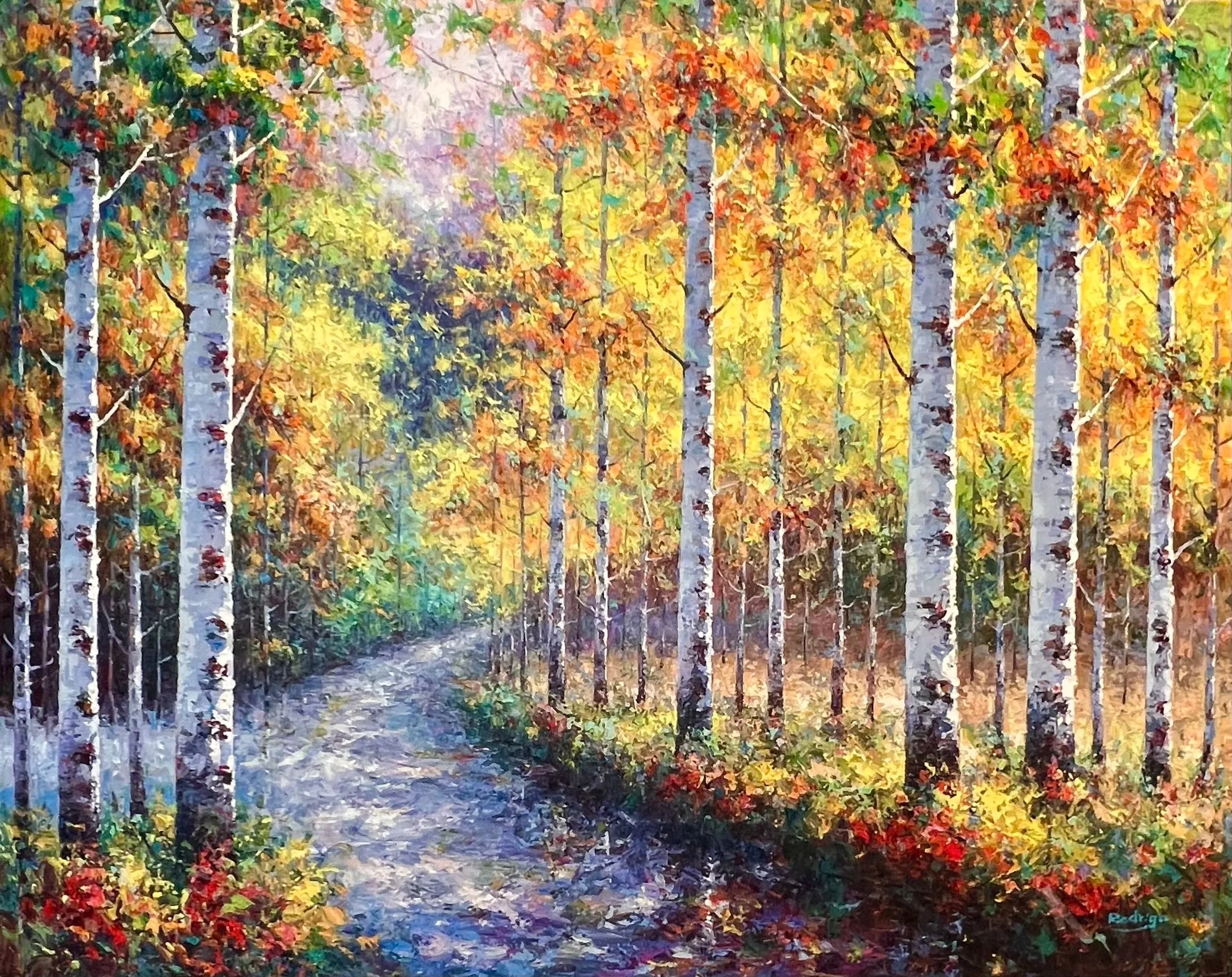SOLD "Immersed In Color" 48"x60" original oil painting on canvas.