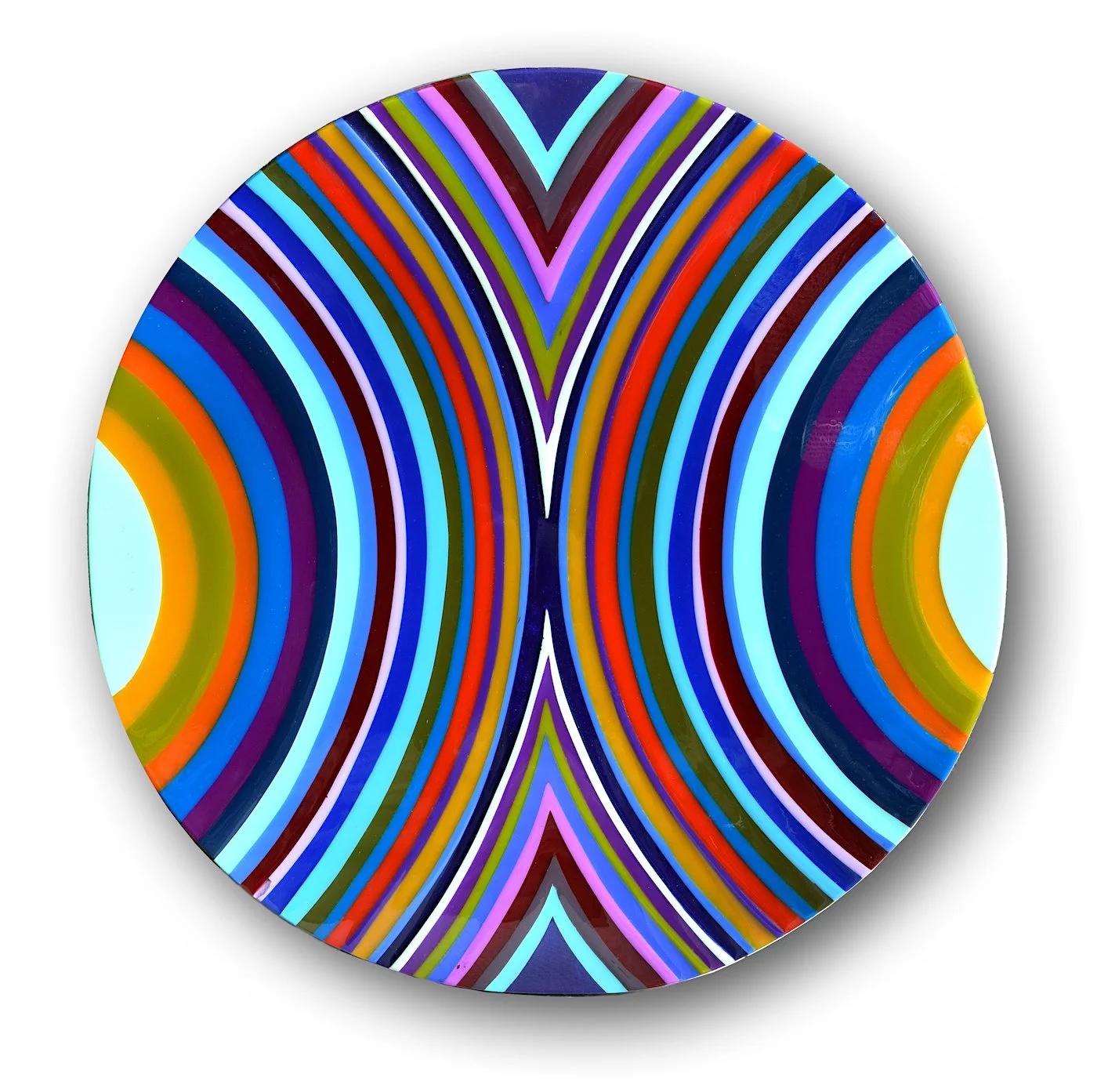 "Contour" 21" diam. epoxy resin on wood.