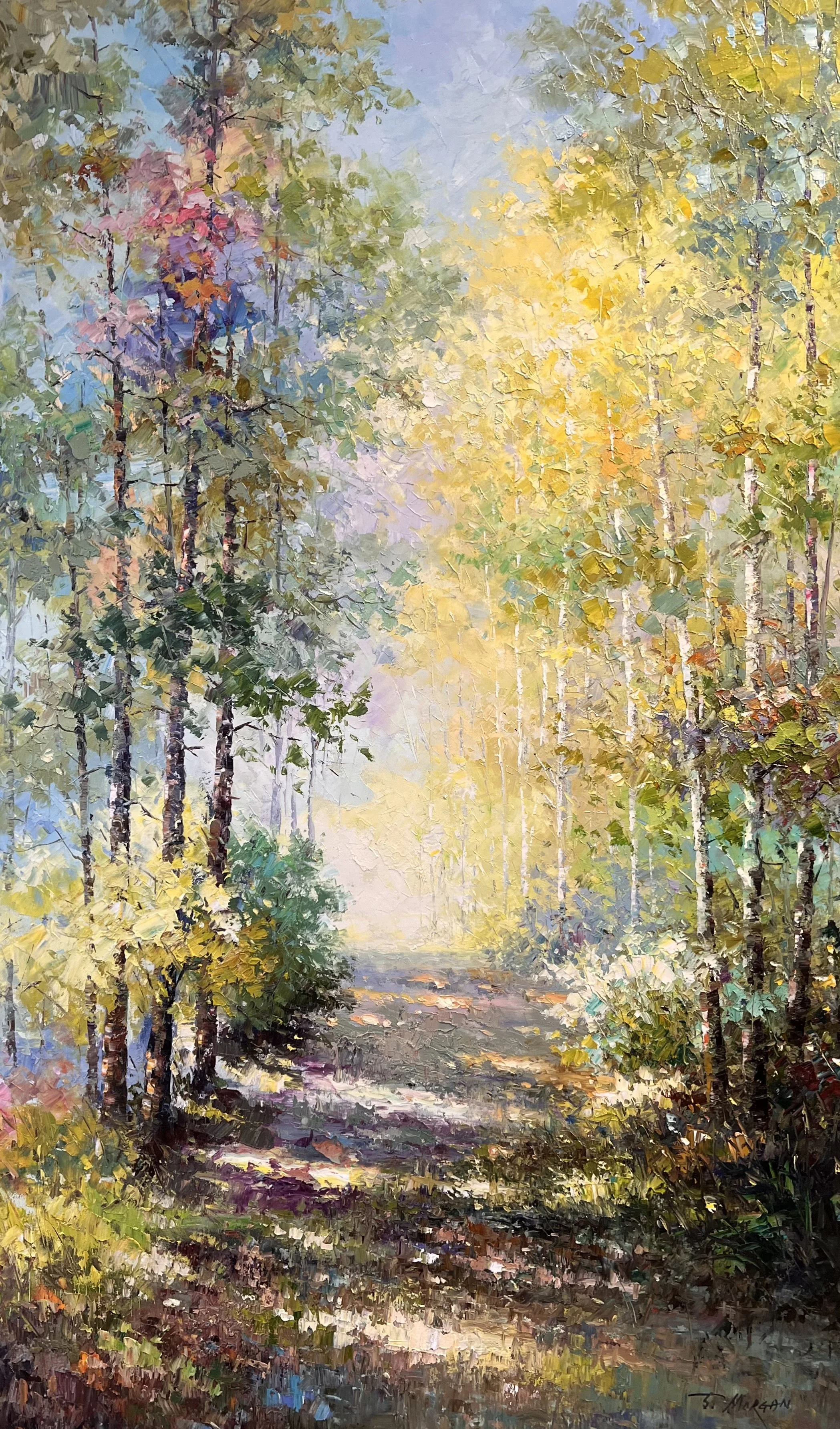 Spring Landscape, 60"x36" orig. oil painting on canvas.