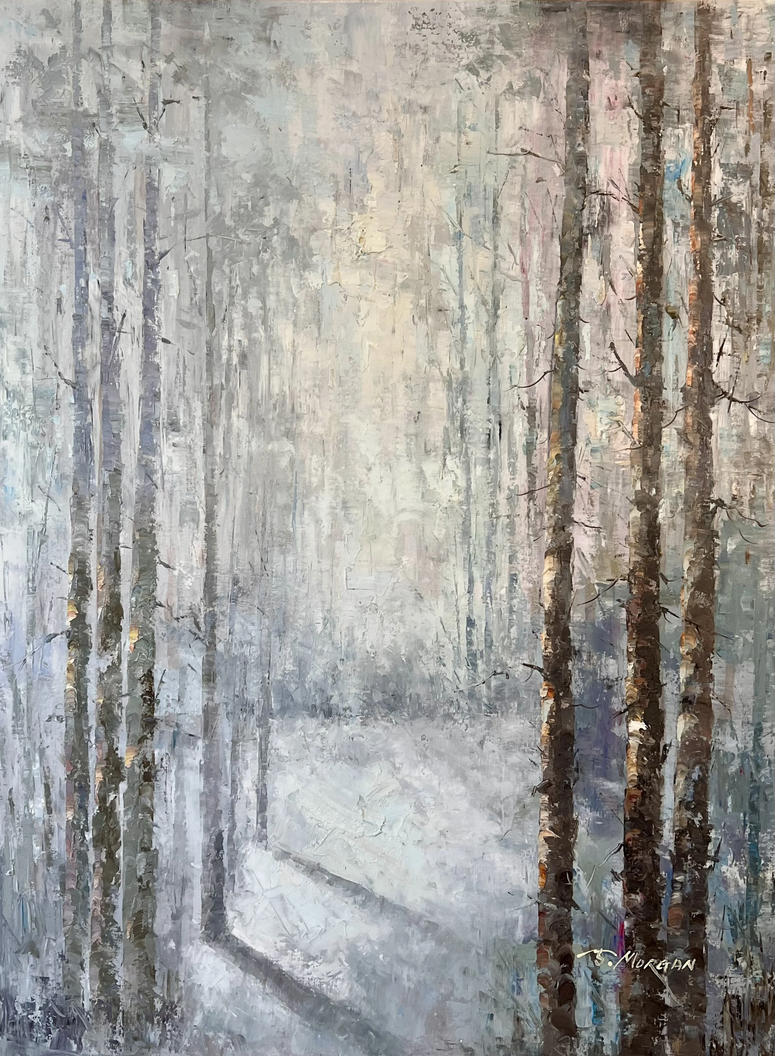 Tree Landscape 40"x 30" orig. oil painting on canvas.