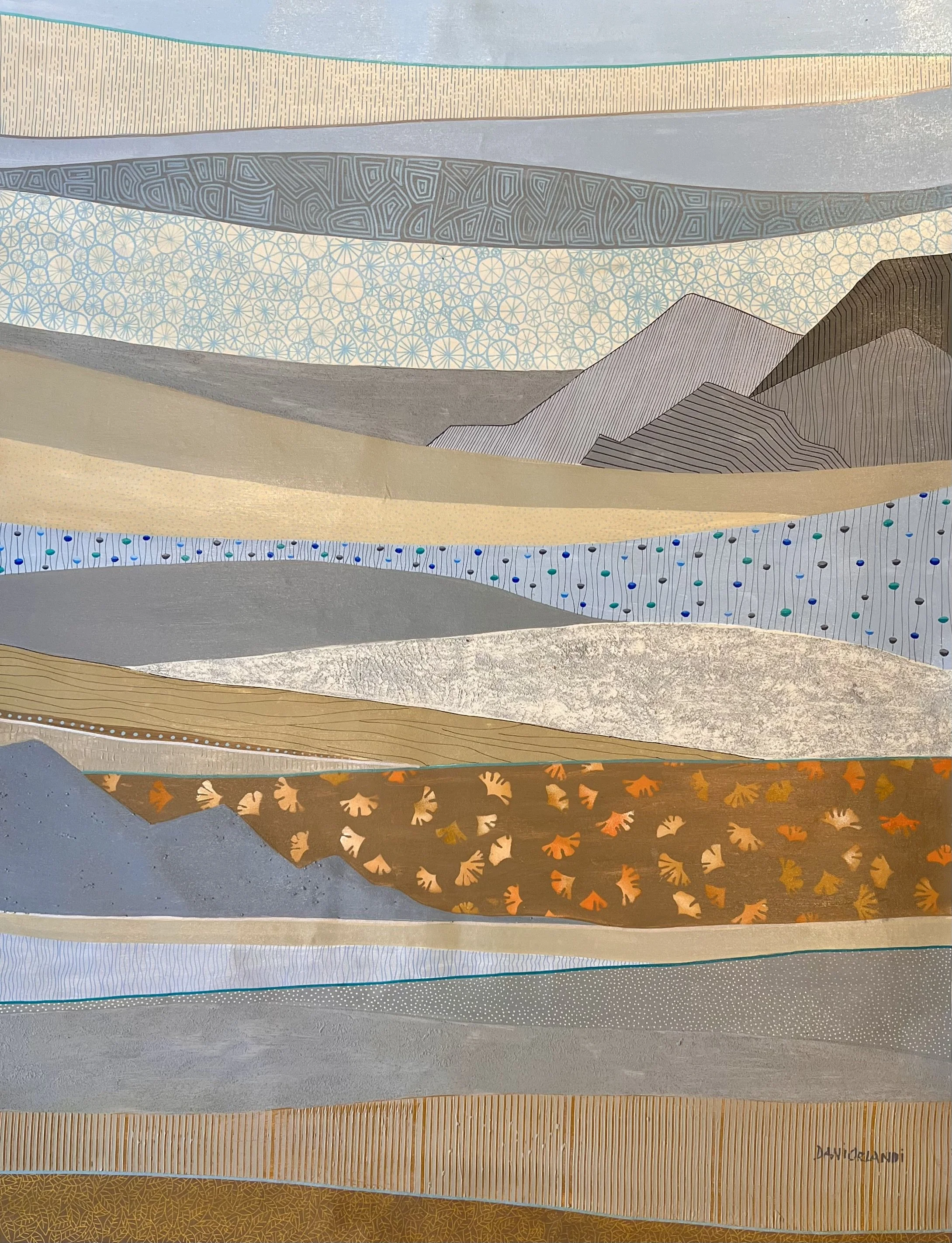 Abstracted Landscape, 48"x 36" diptych R, orig. oil painting on canvas.