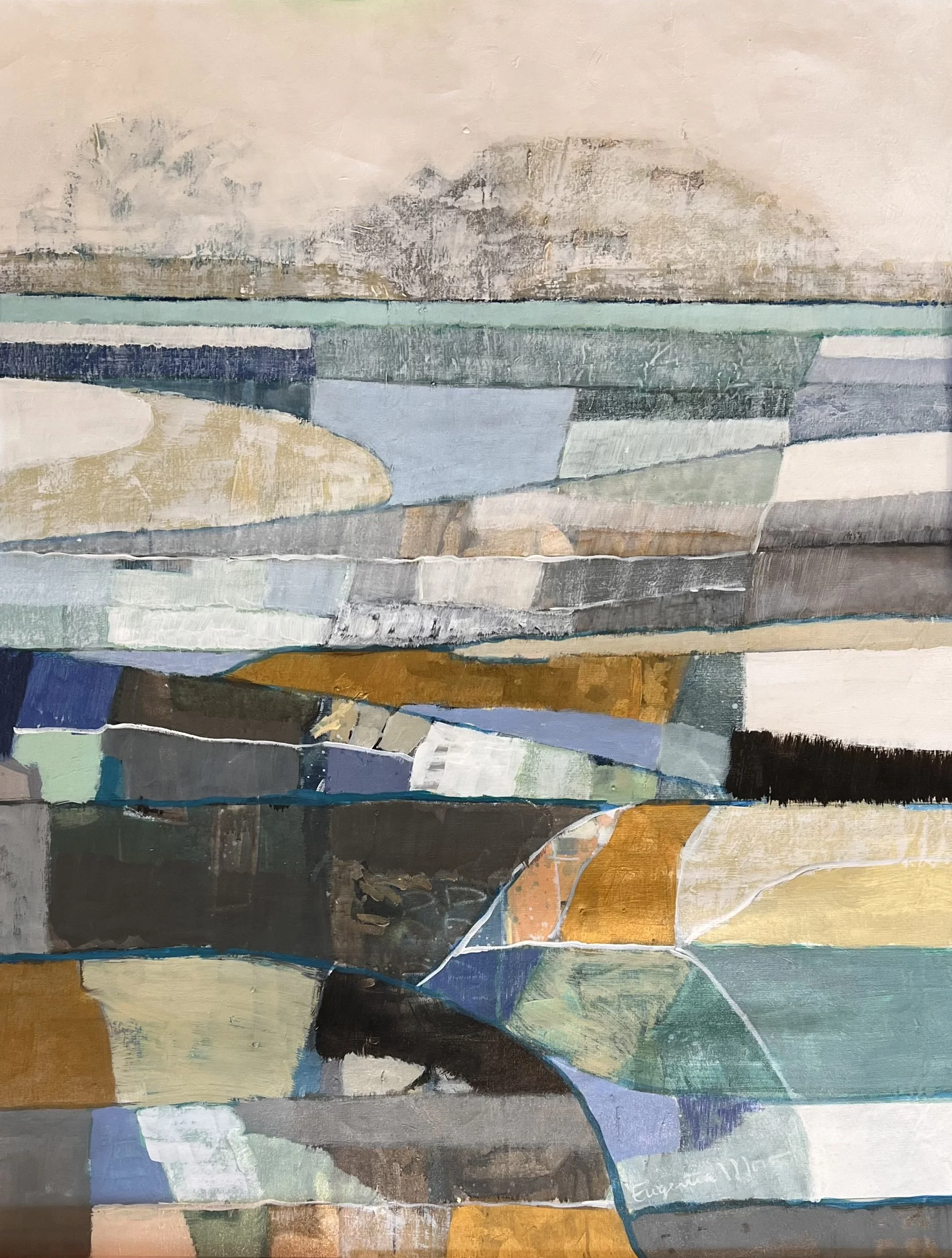 Abstract Landscape 48"x 36" orig. acrylic painting on canvas.
